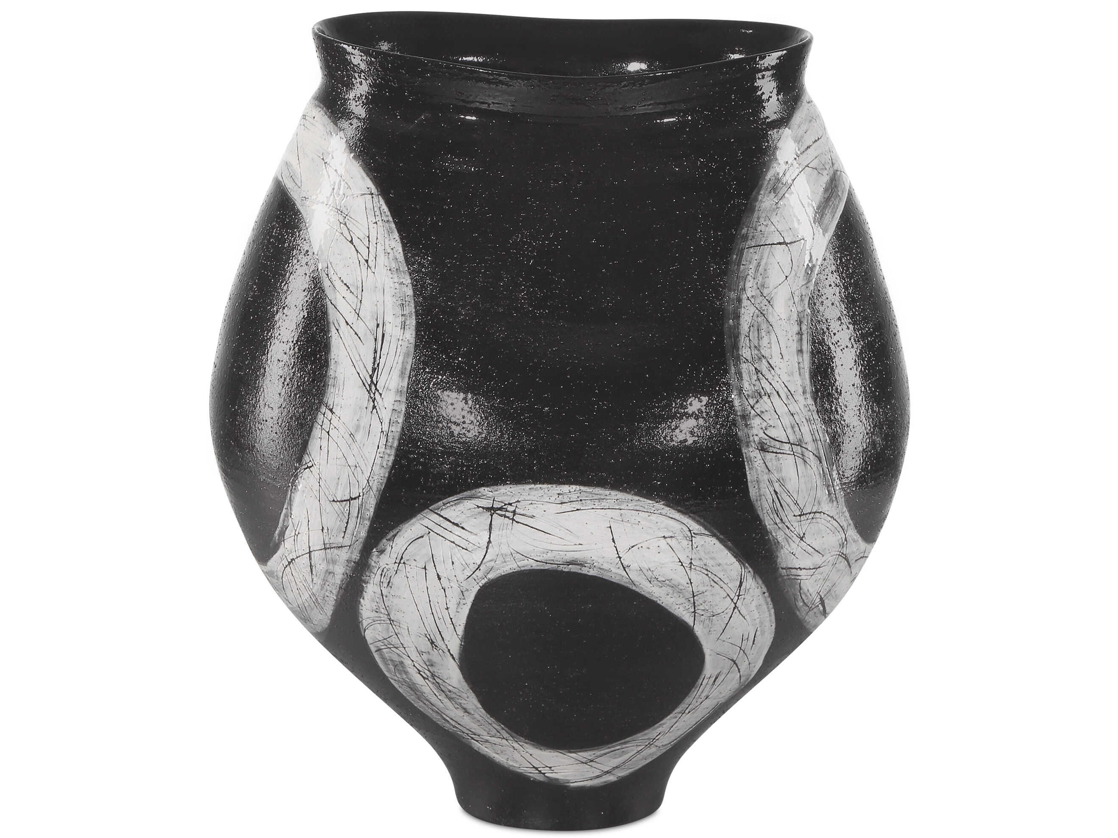 Currey & Company Satori Black Light Gray Vase