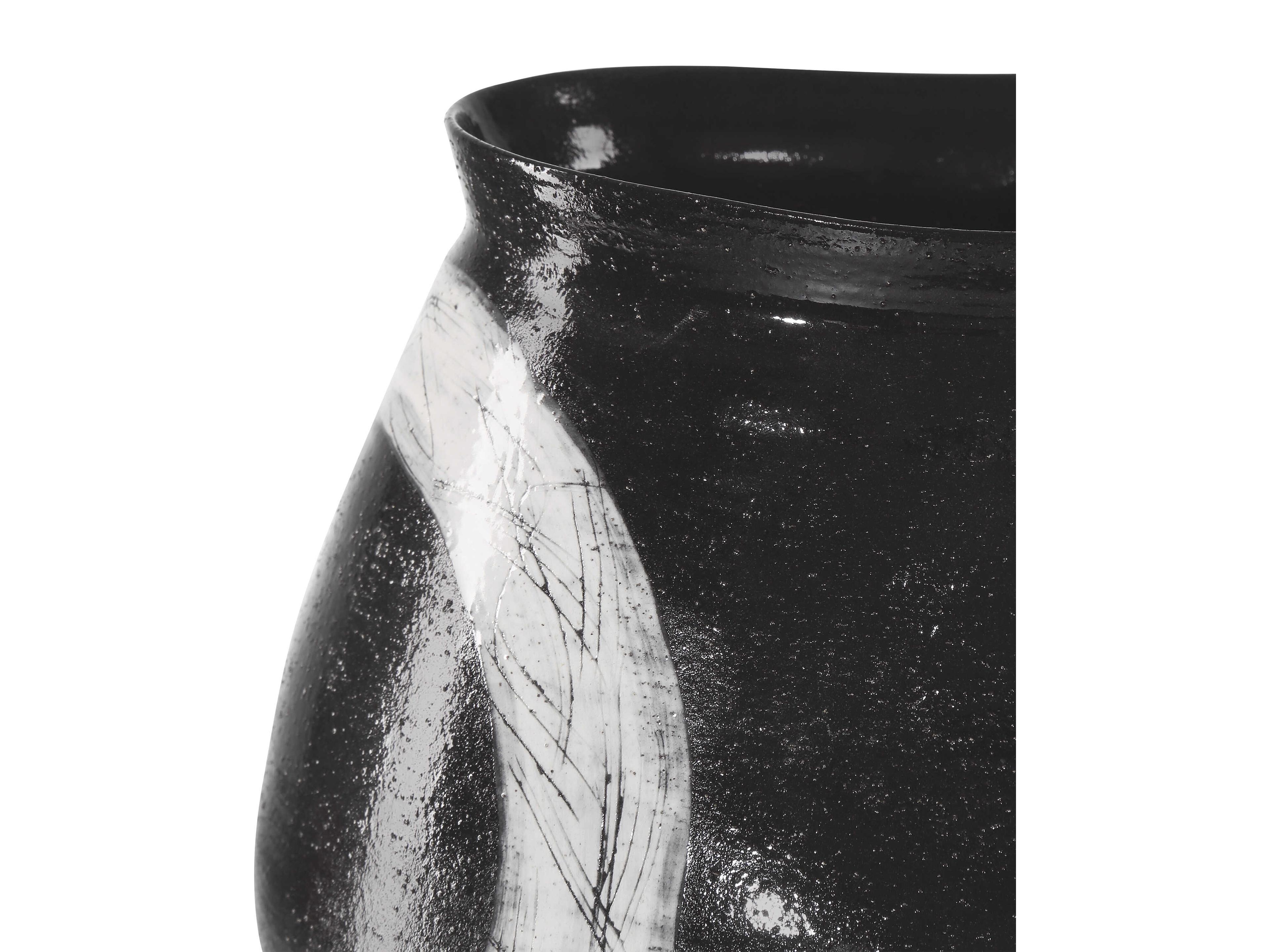 Currey & Company Satori Black Light Gray Vase