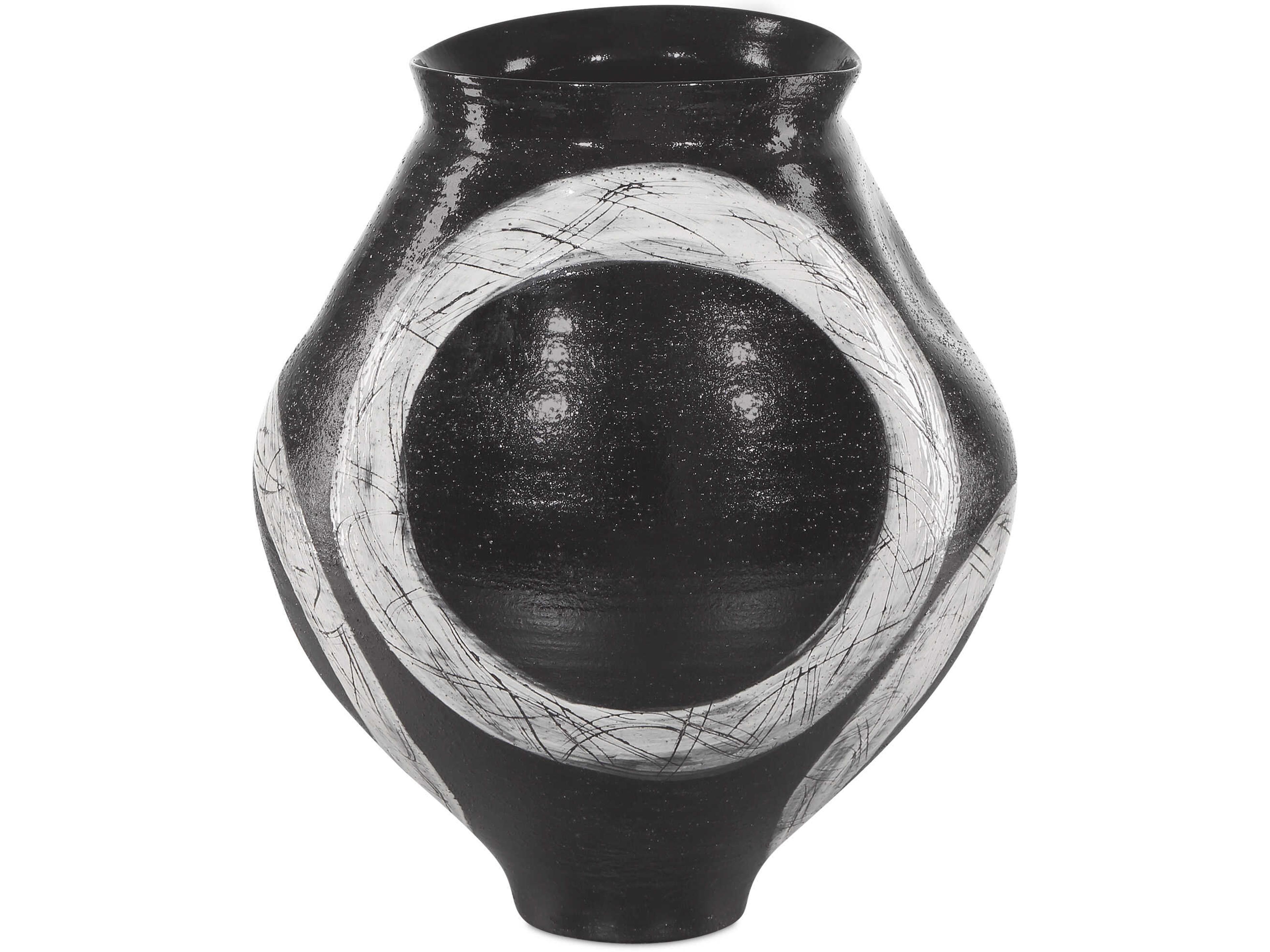Currey & Company Satori Black Light Gray Vase