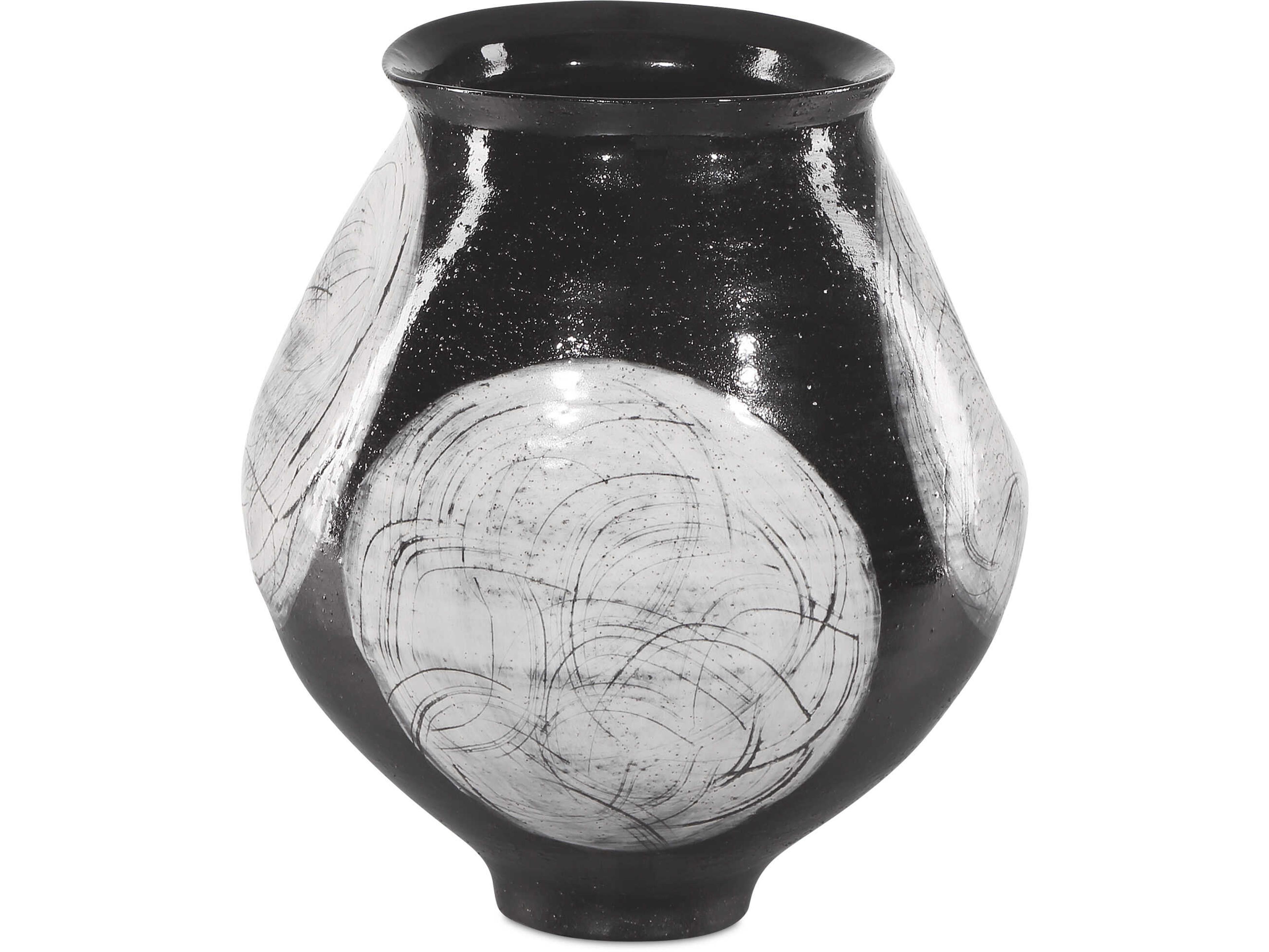 Currey & Company Nakamura Black Light Gray Vase