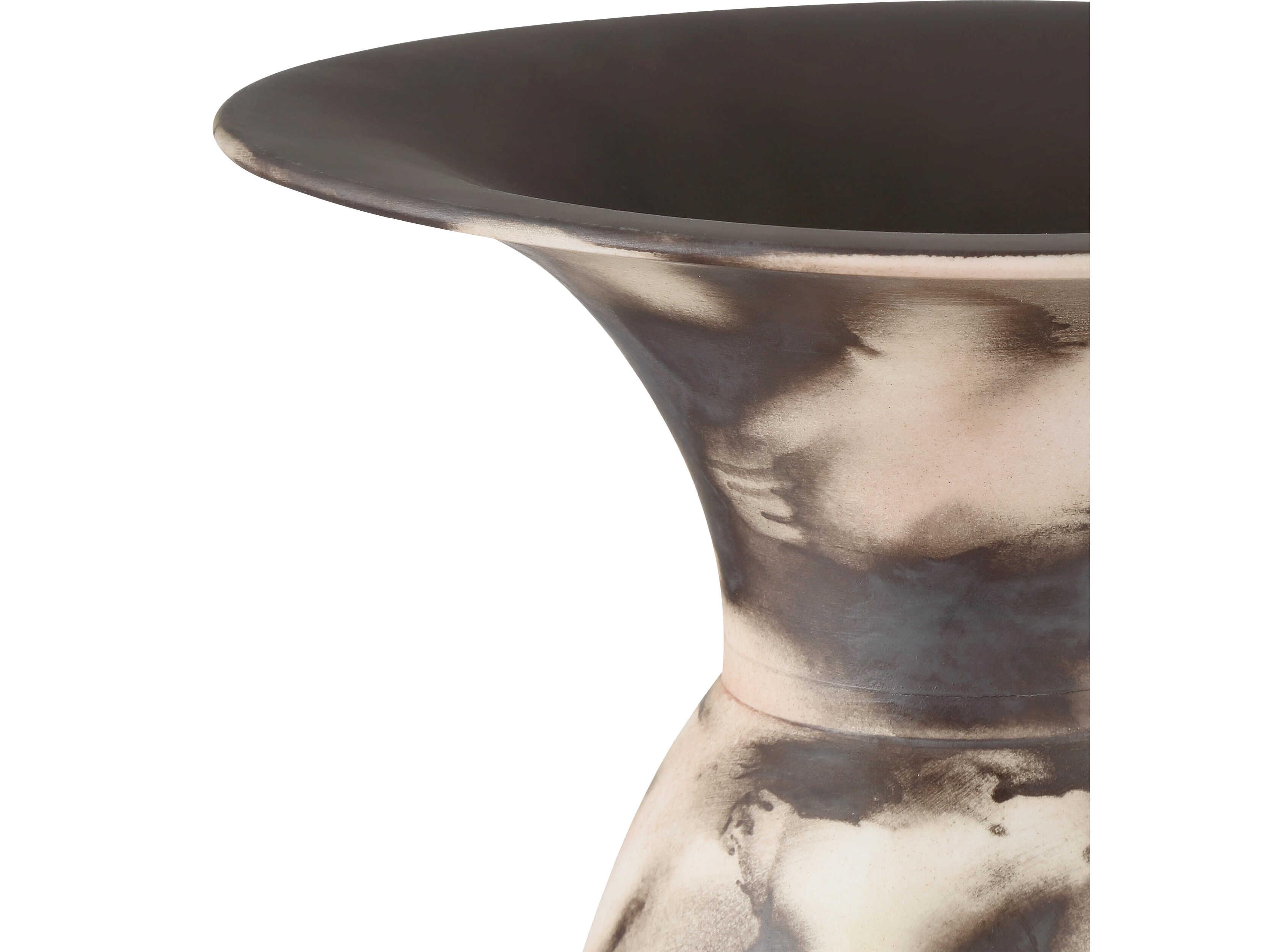 Currey & Company Celestial Black White Pale Green Red Vase