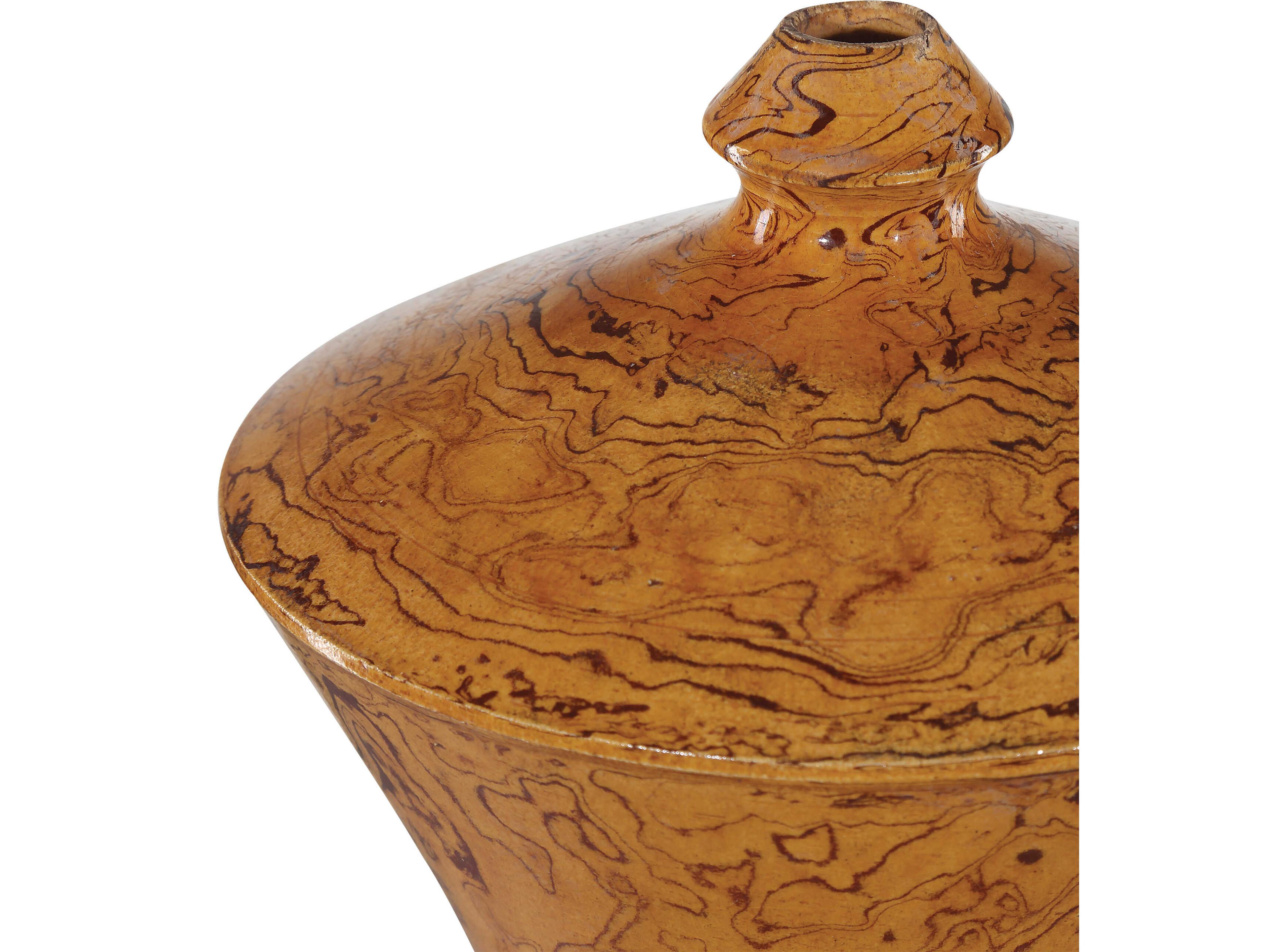 Currey & Company Romulus Yellow Brown Vase Set of 5