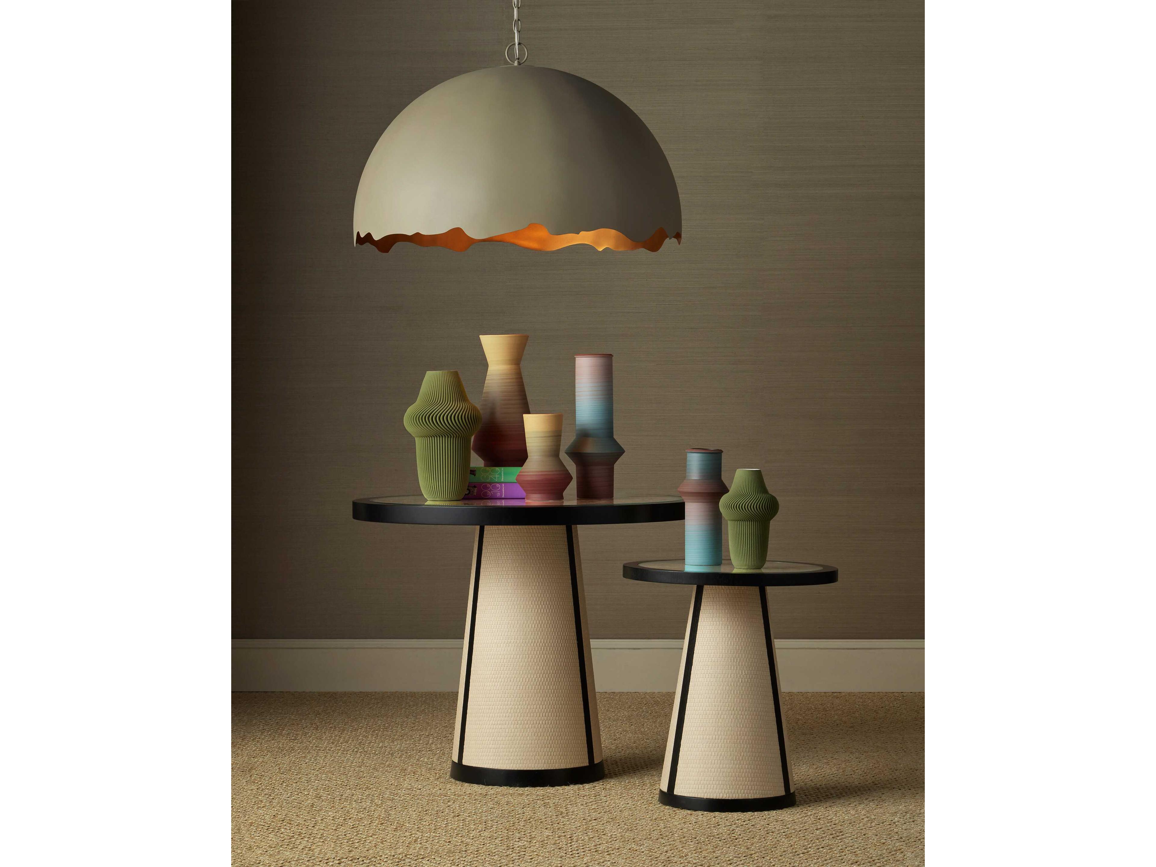 Currey & Company Happy 80's Red / Yellow Vase Set of 2