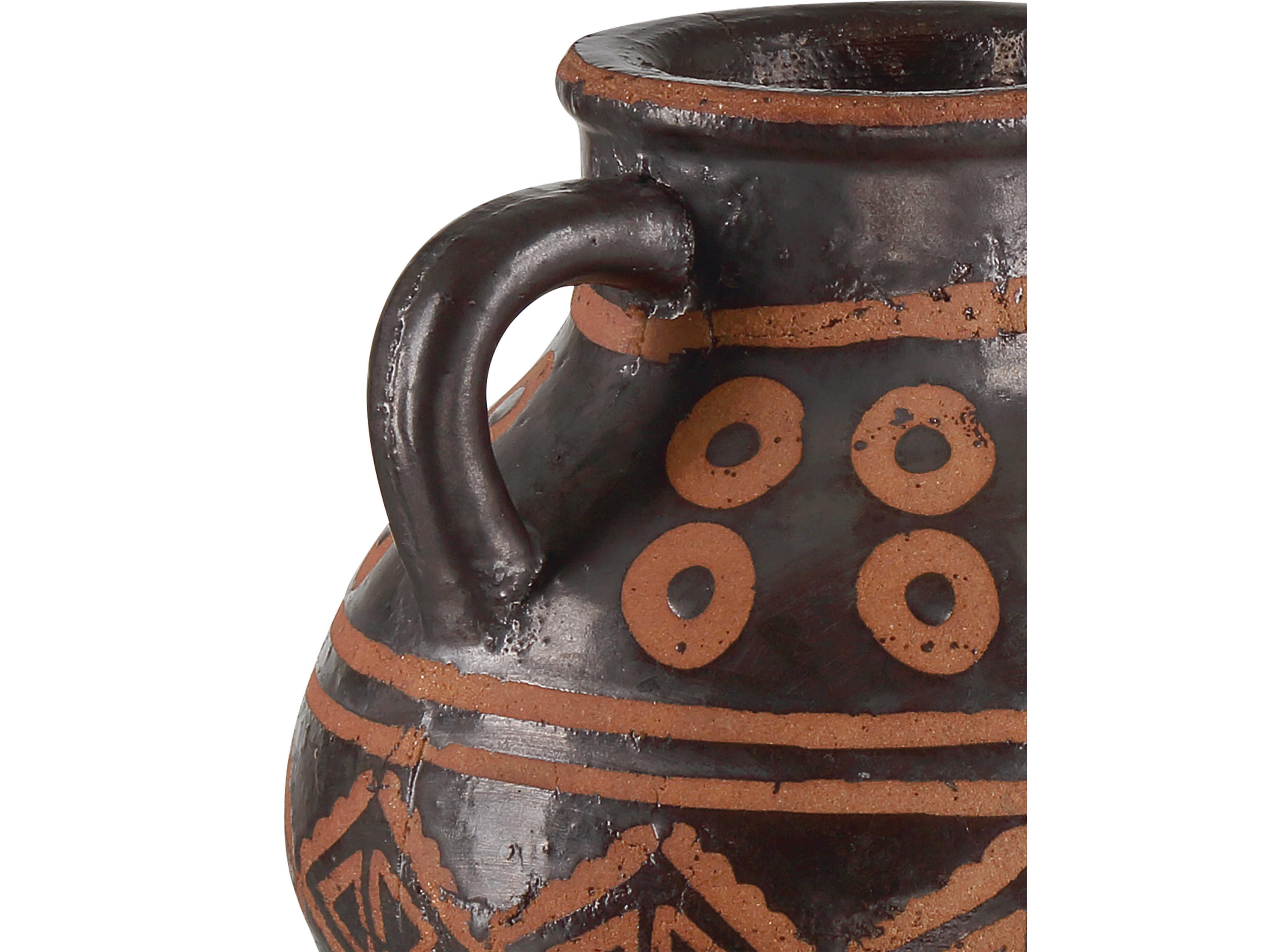 Currey & Company Nought Black Brown Vase Set of 2