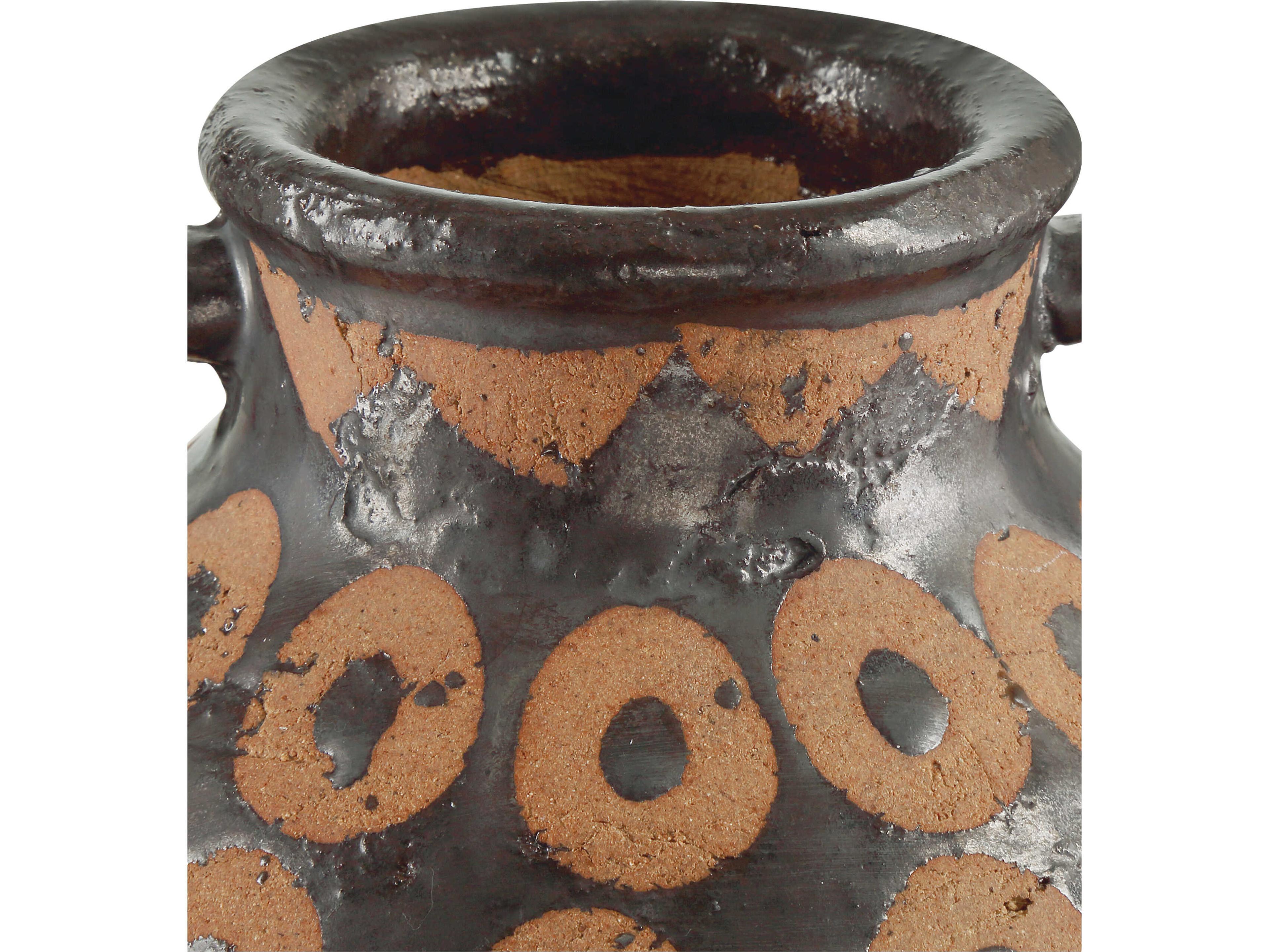 Currey & Company Nought Black Brown Vase Set of 2