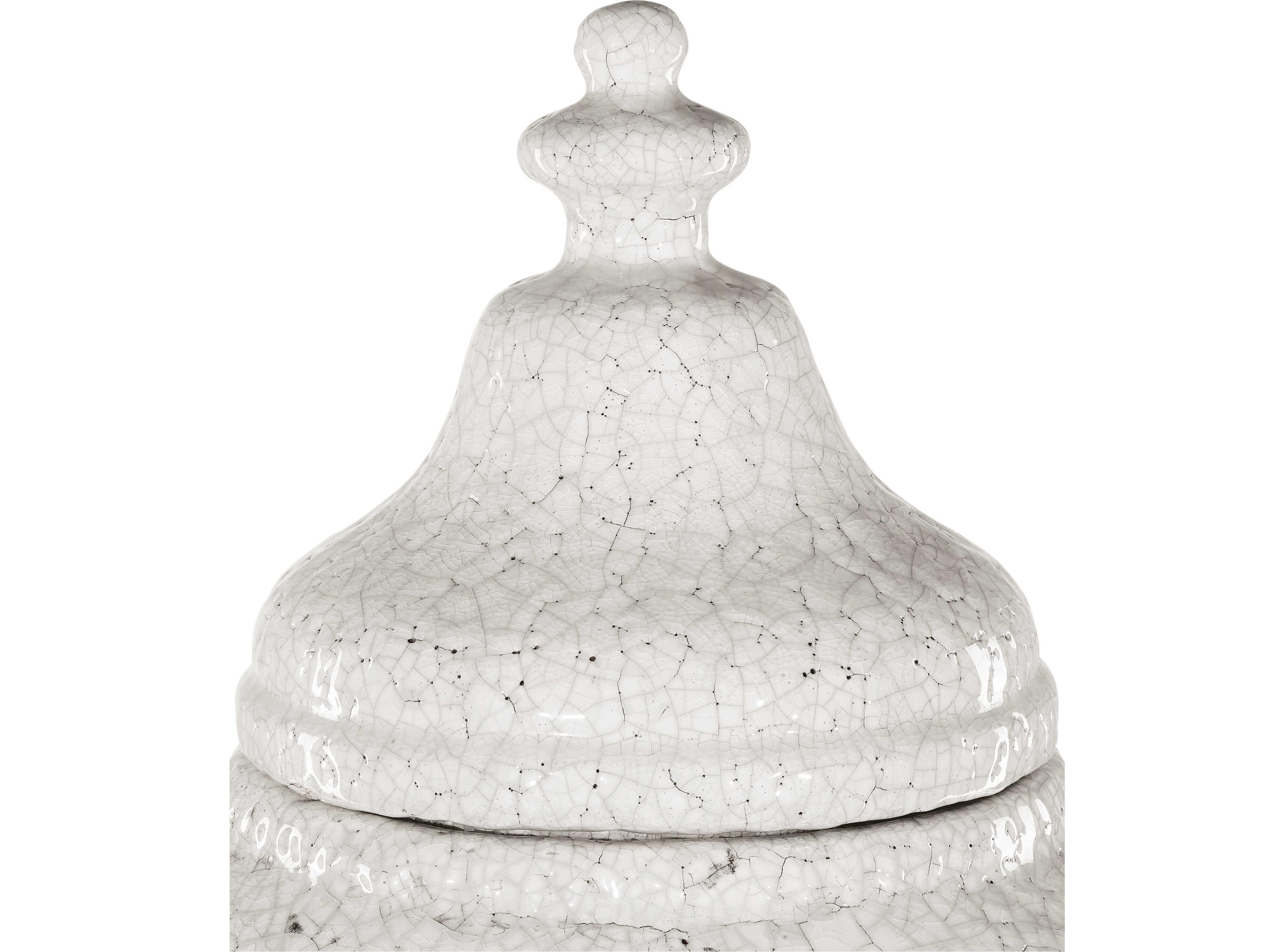 Currey & Company Virginal Antique White Jar