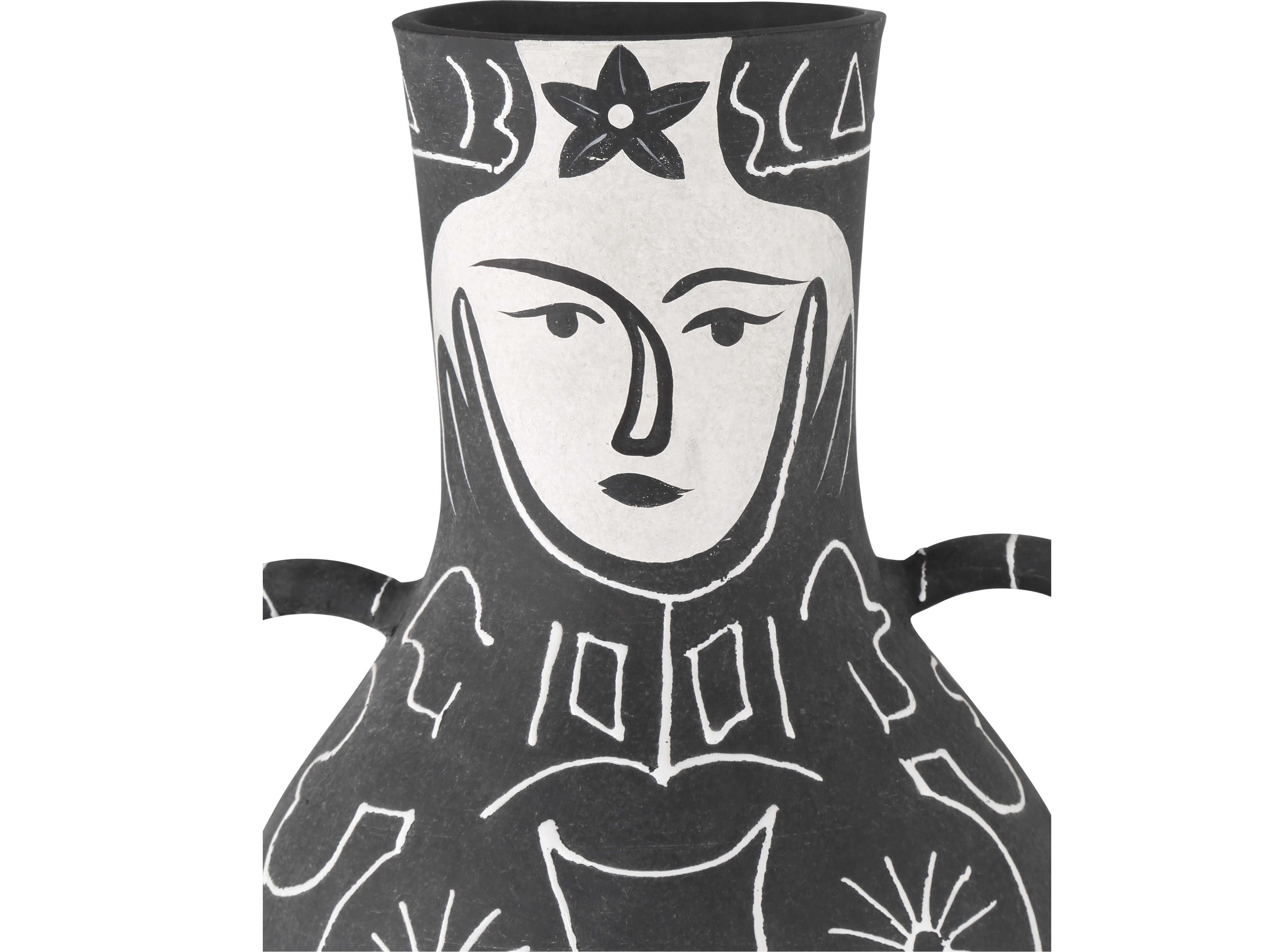 Currey & Company Saint-Paul-de-Vence Black White Vase