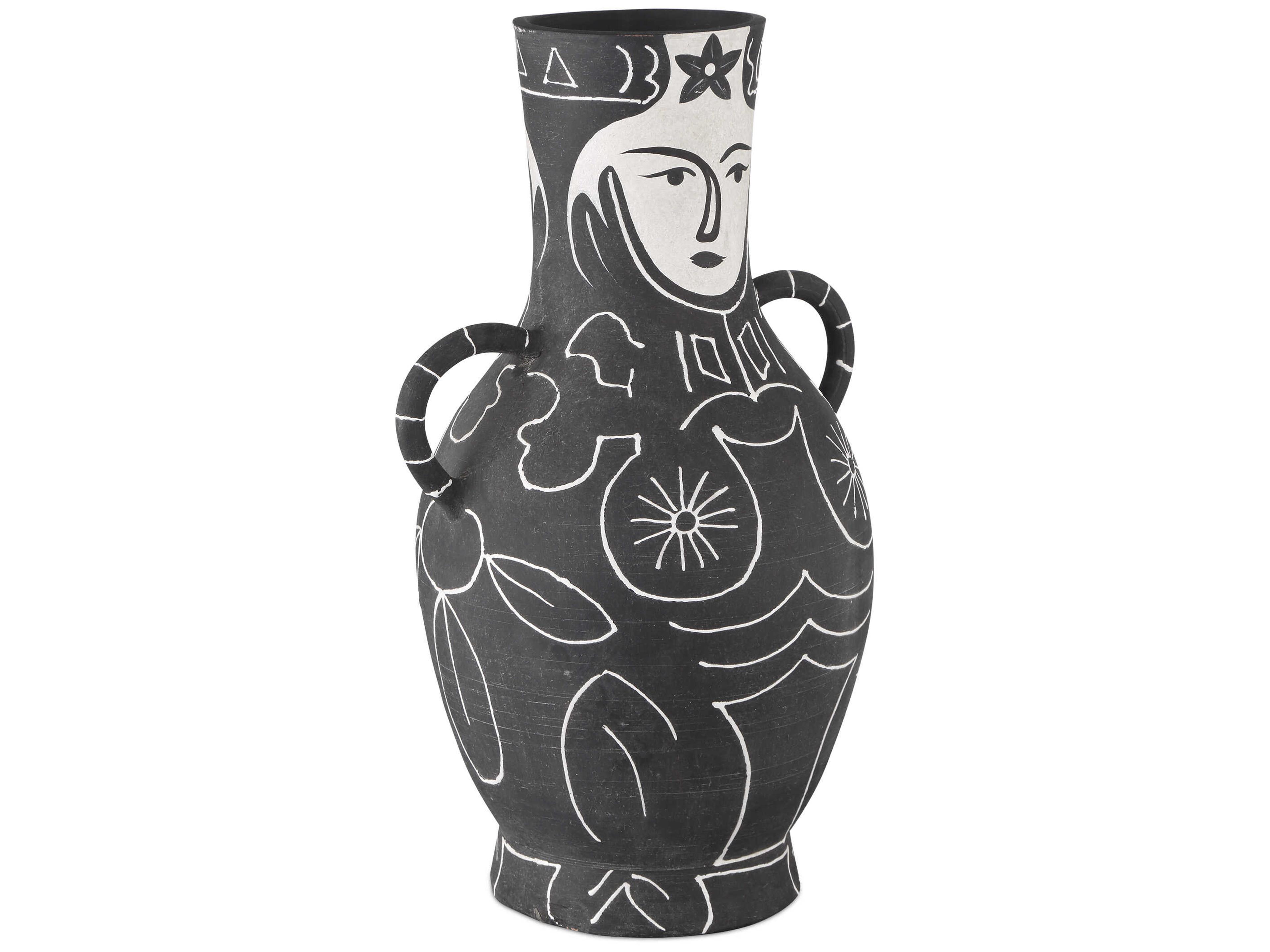 Currey & Company Saint-Paul-de-Vence Black White Vase