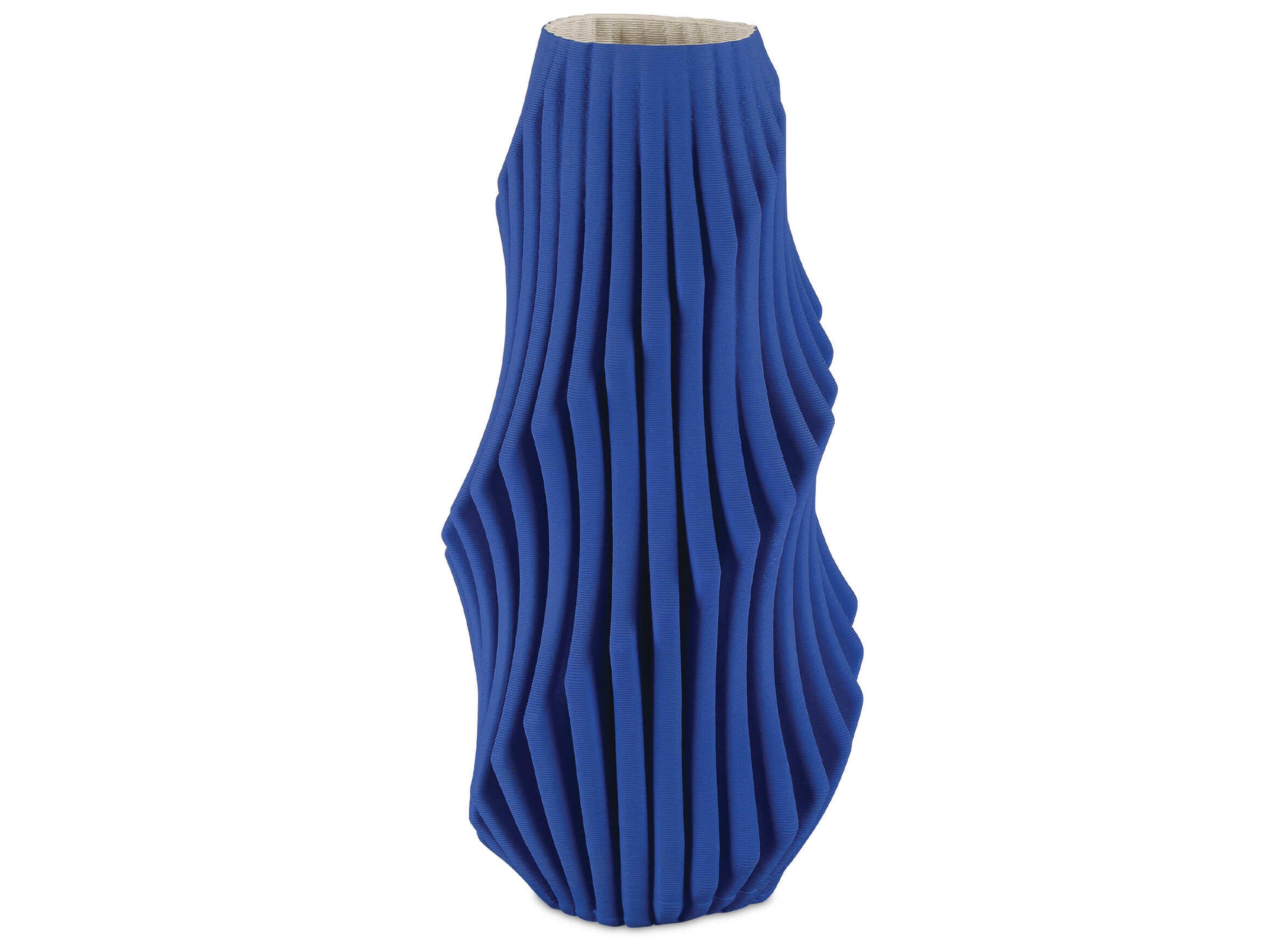 Currey & Company Cobalt Blue Pleat Vase