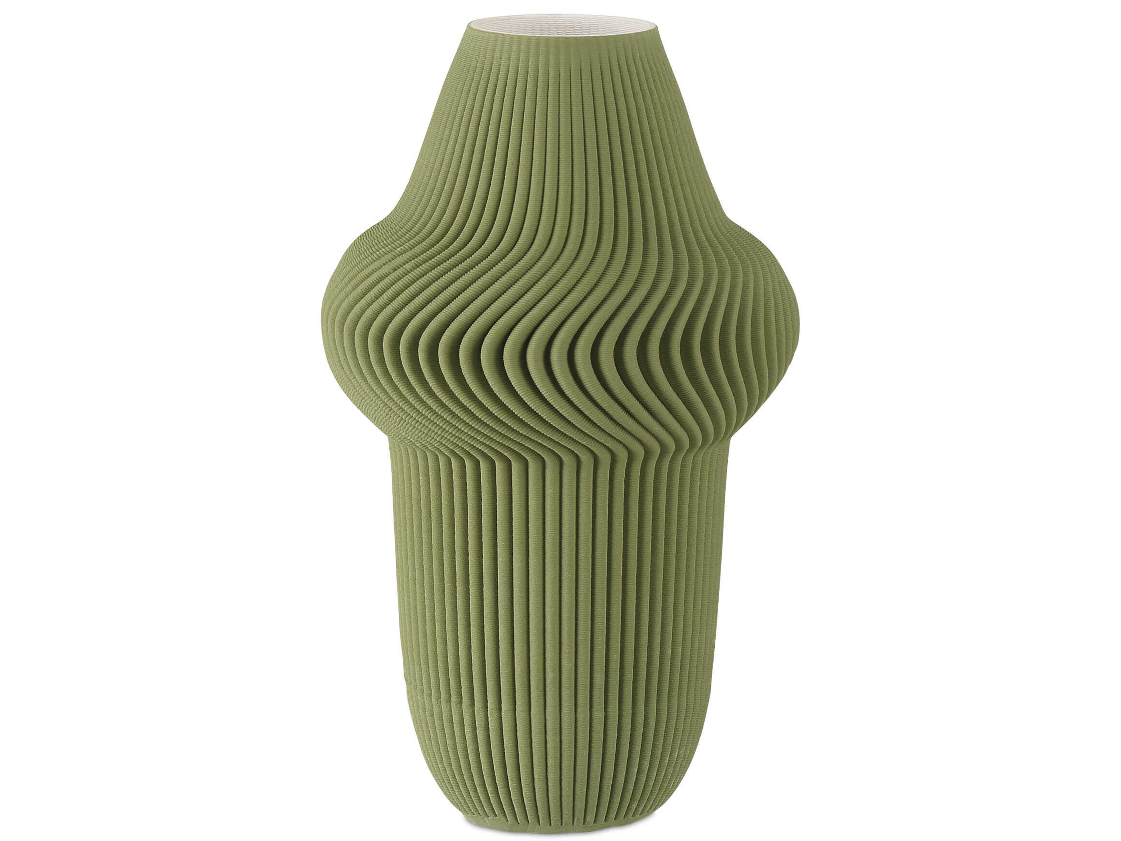 Currey & Company Green Plisse Vase