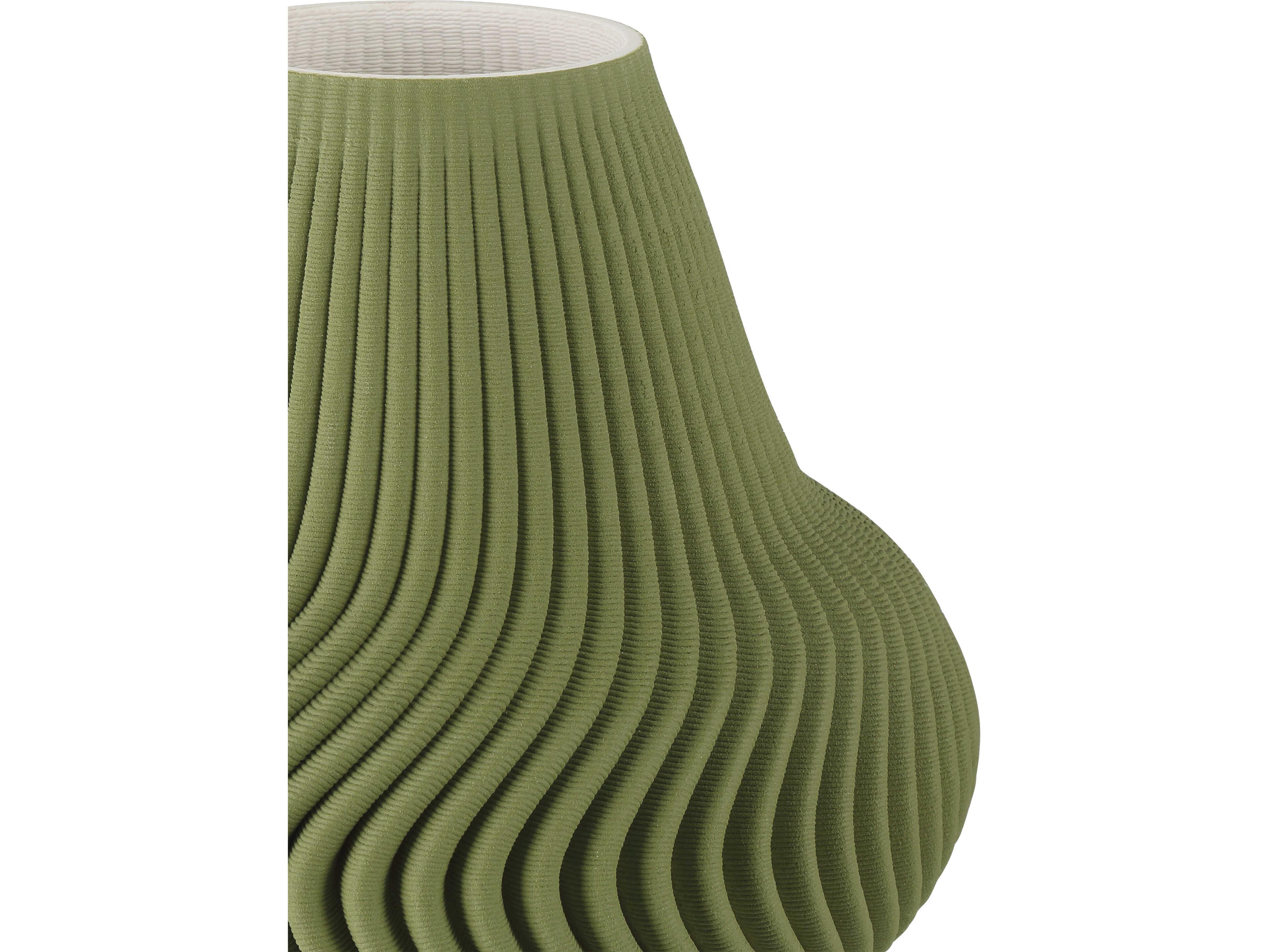 Currey & Company Green Plisse Vase