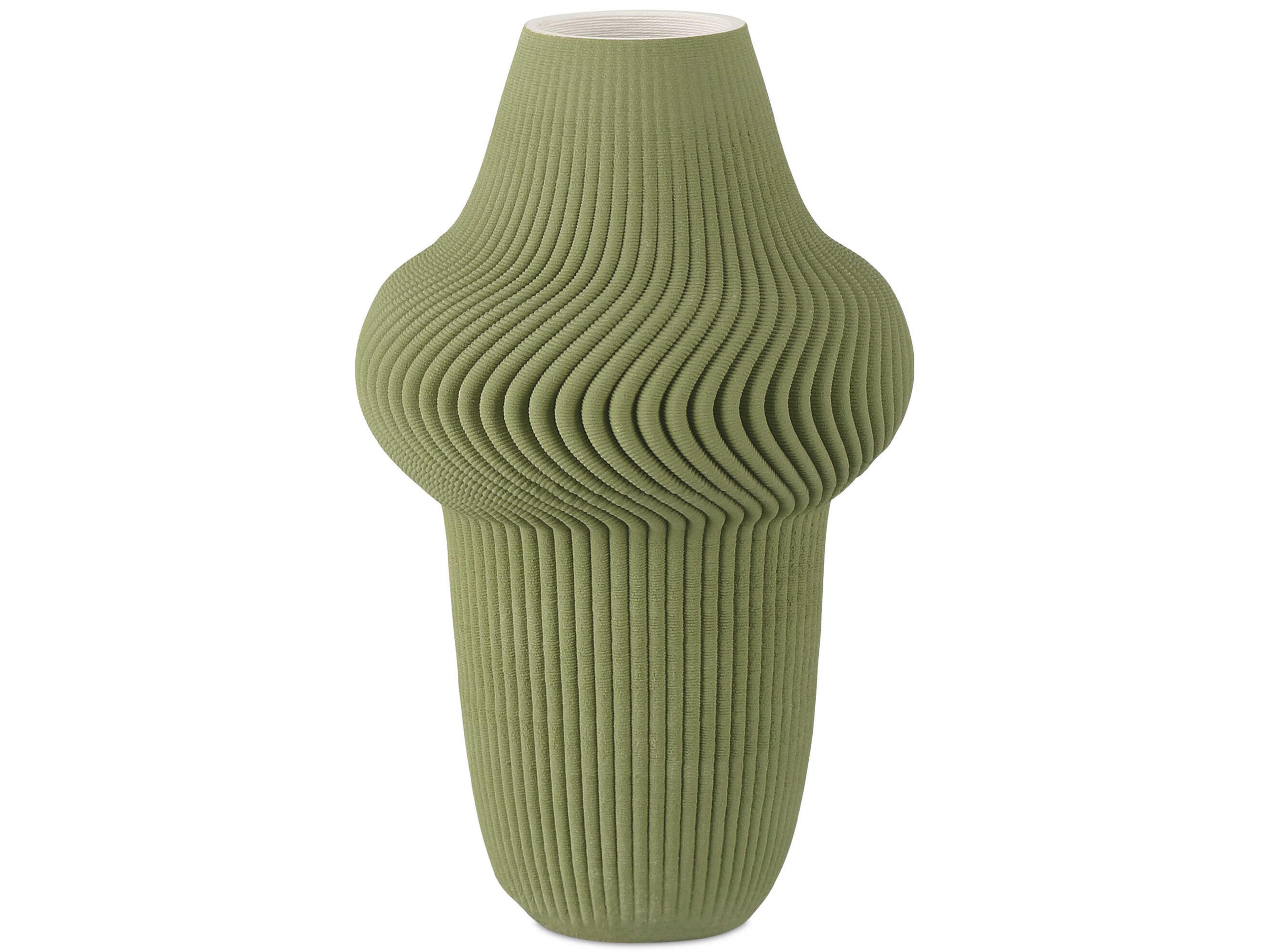 Currey & Company Green Plisse Vase