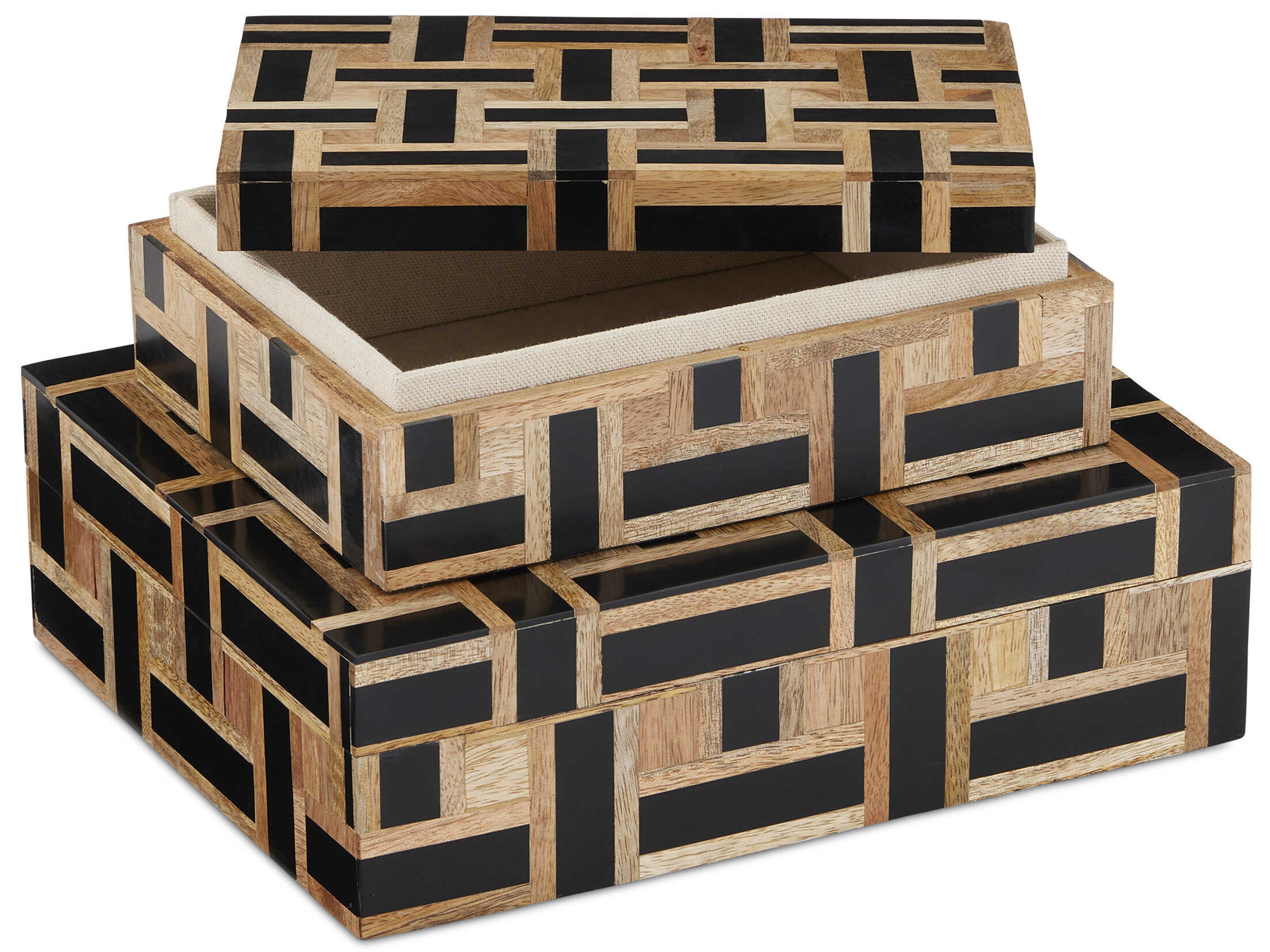 Currey & Company Aarna Black Box Set of 2