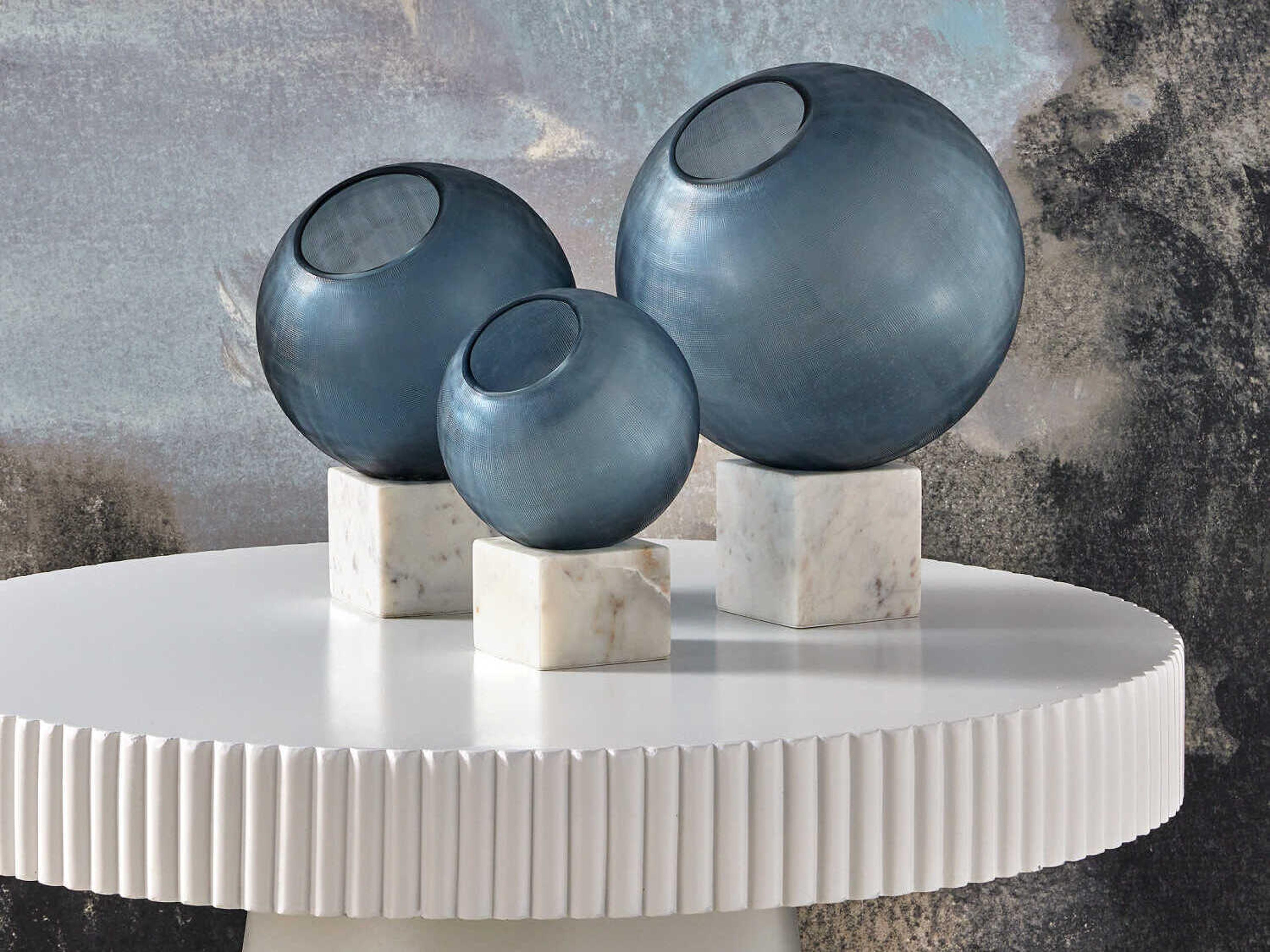 Currey & Company Fresno Blue Orb Set of 3