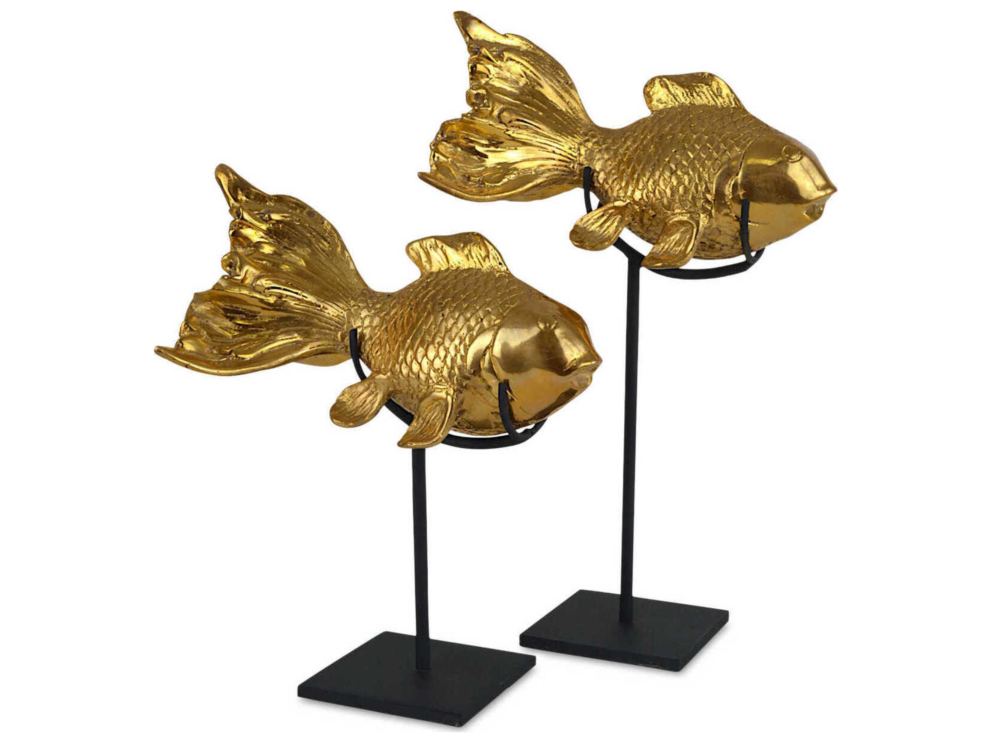 Currey & Company Goldfish Sculpture Set of 2