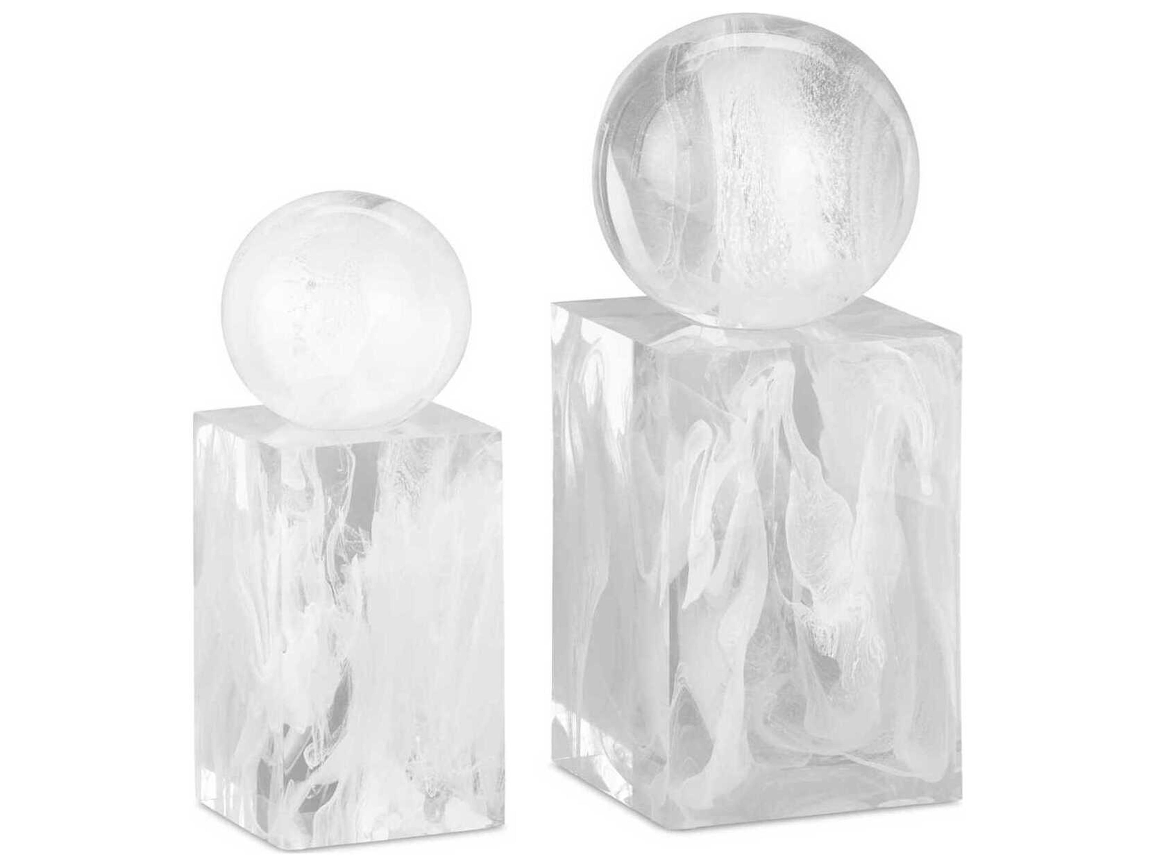 Currey & Company Nova White Objects Set of 2