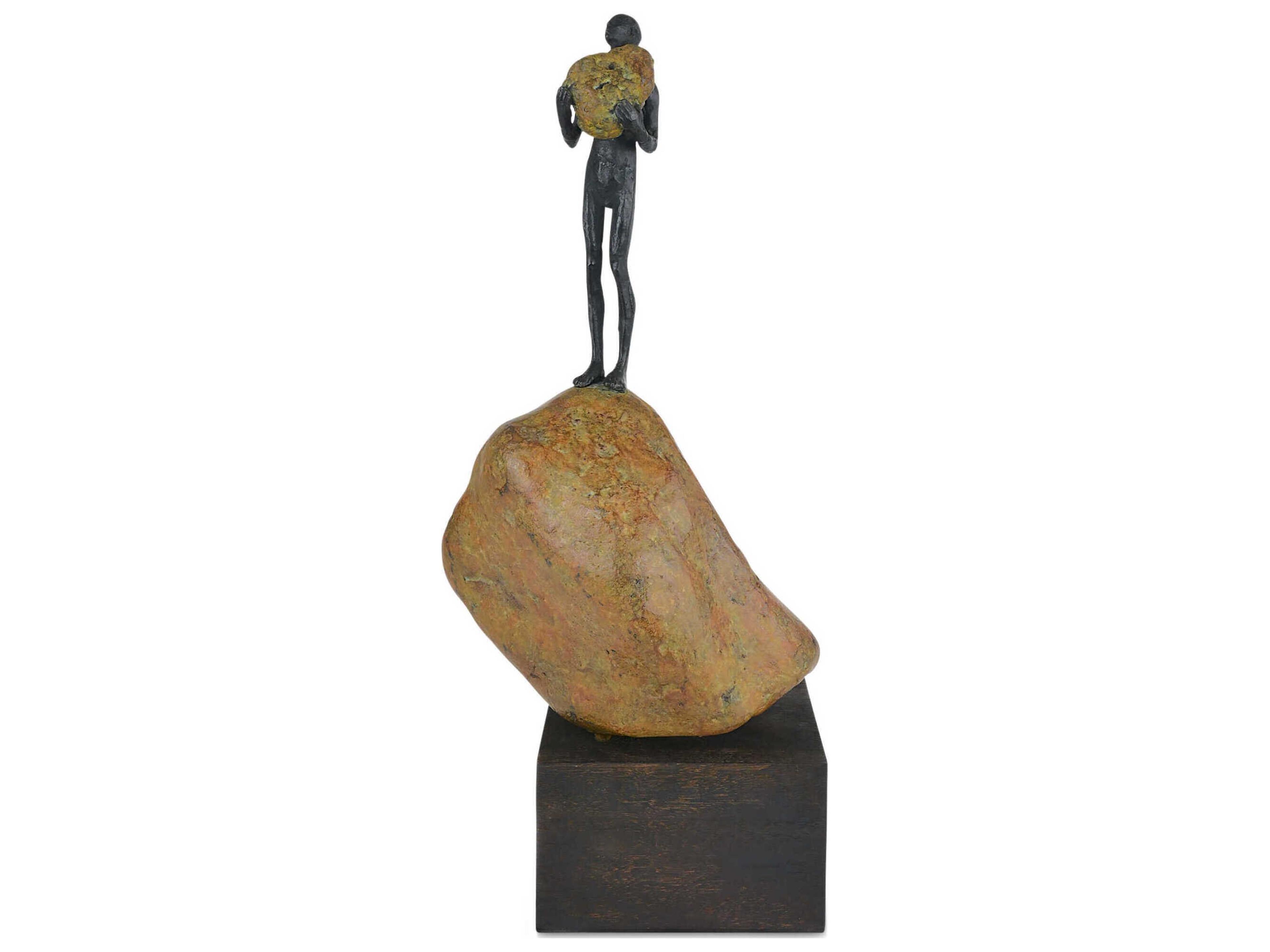 Currey & Company Man on Rock Sculpture