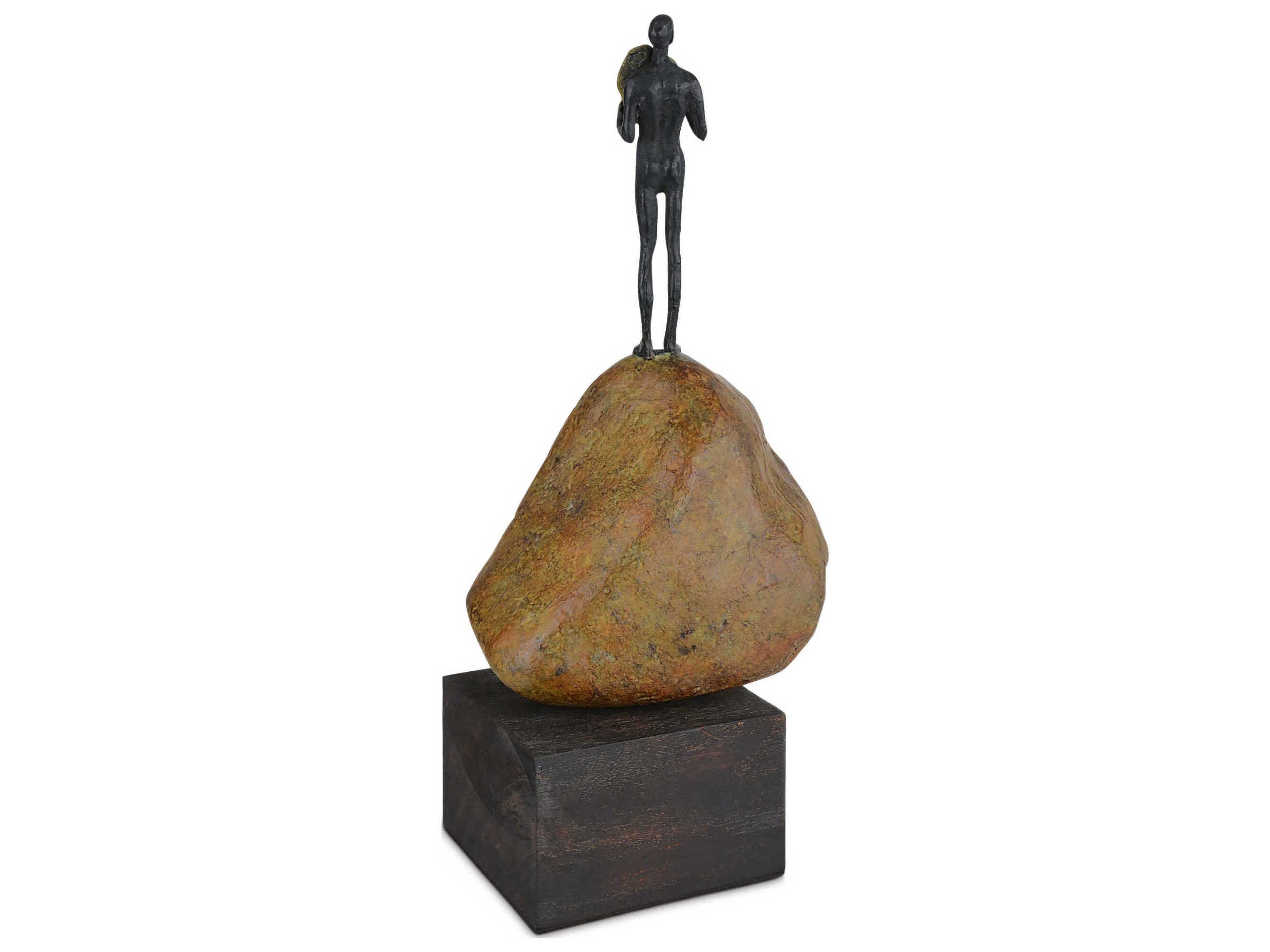Currey & Company Man on Rock Sculpture