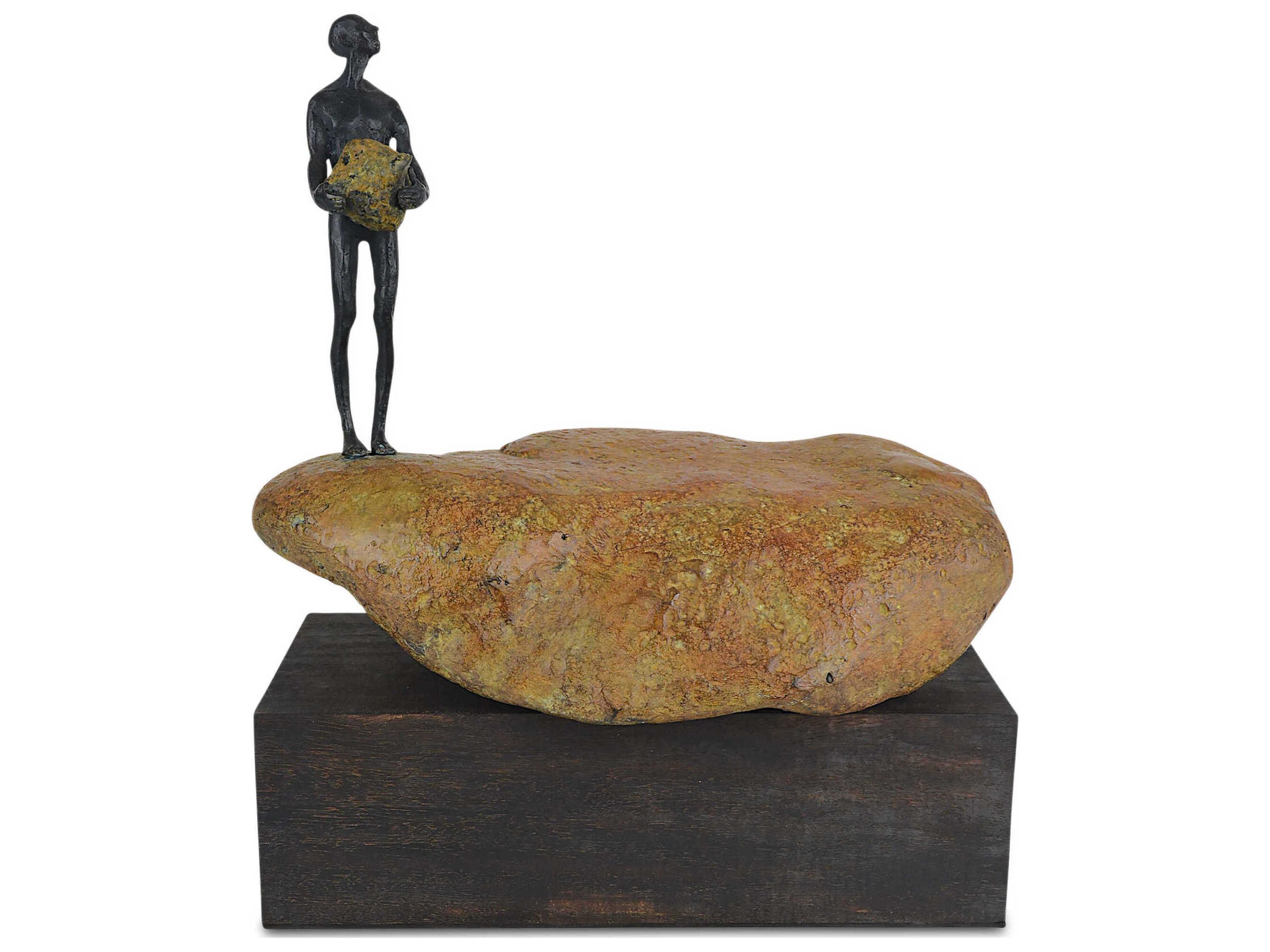 Currey & Company Man on Rock Sculpture