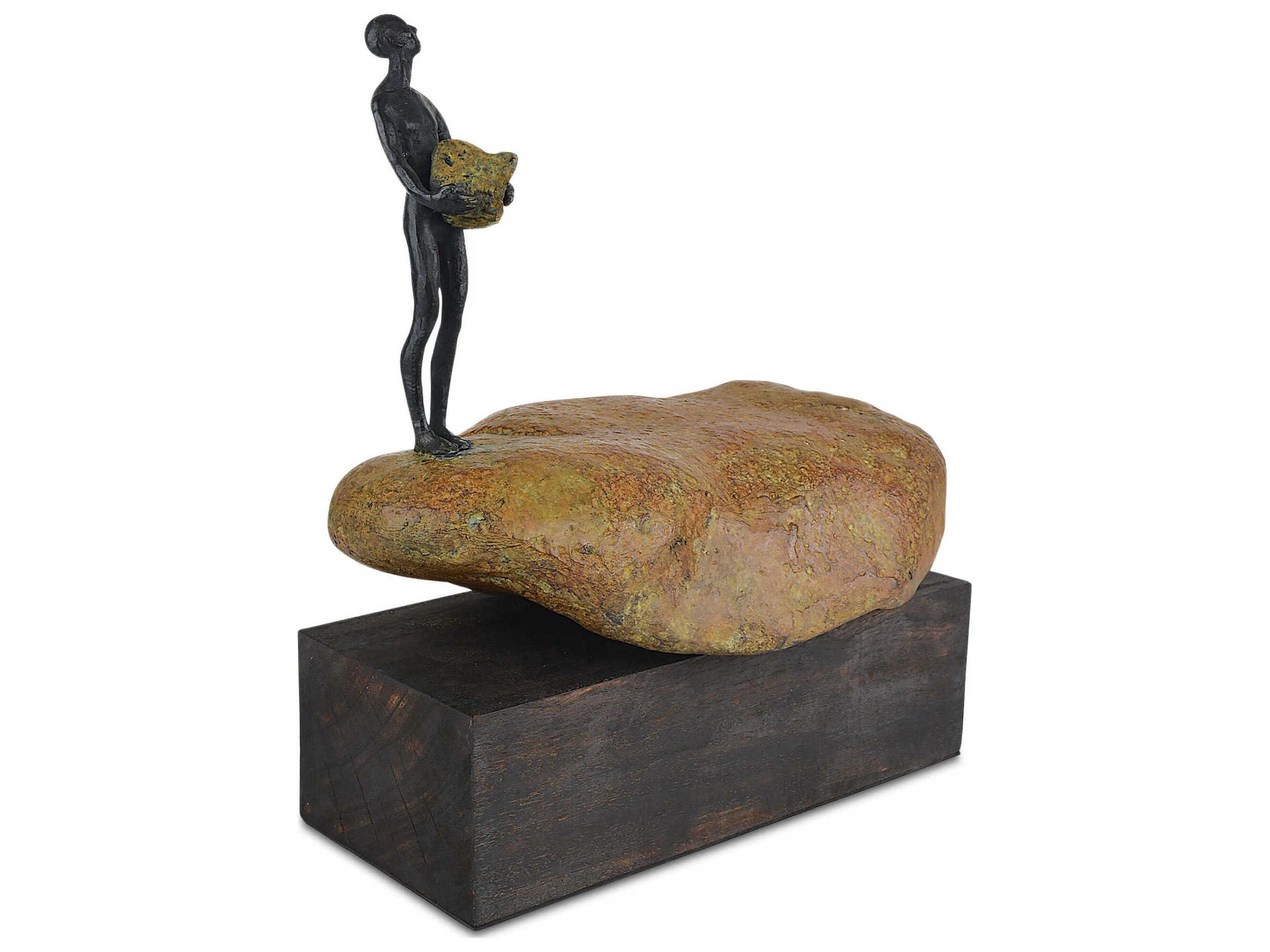 Currey & Company Man on Rock Sculpture