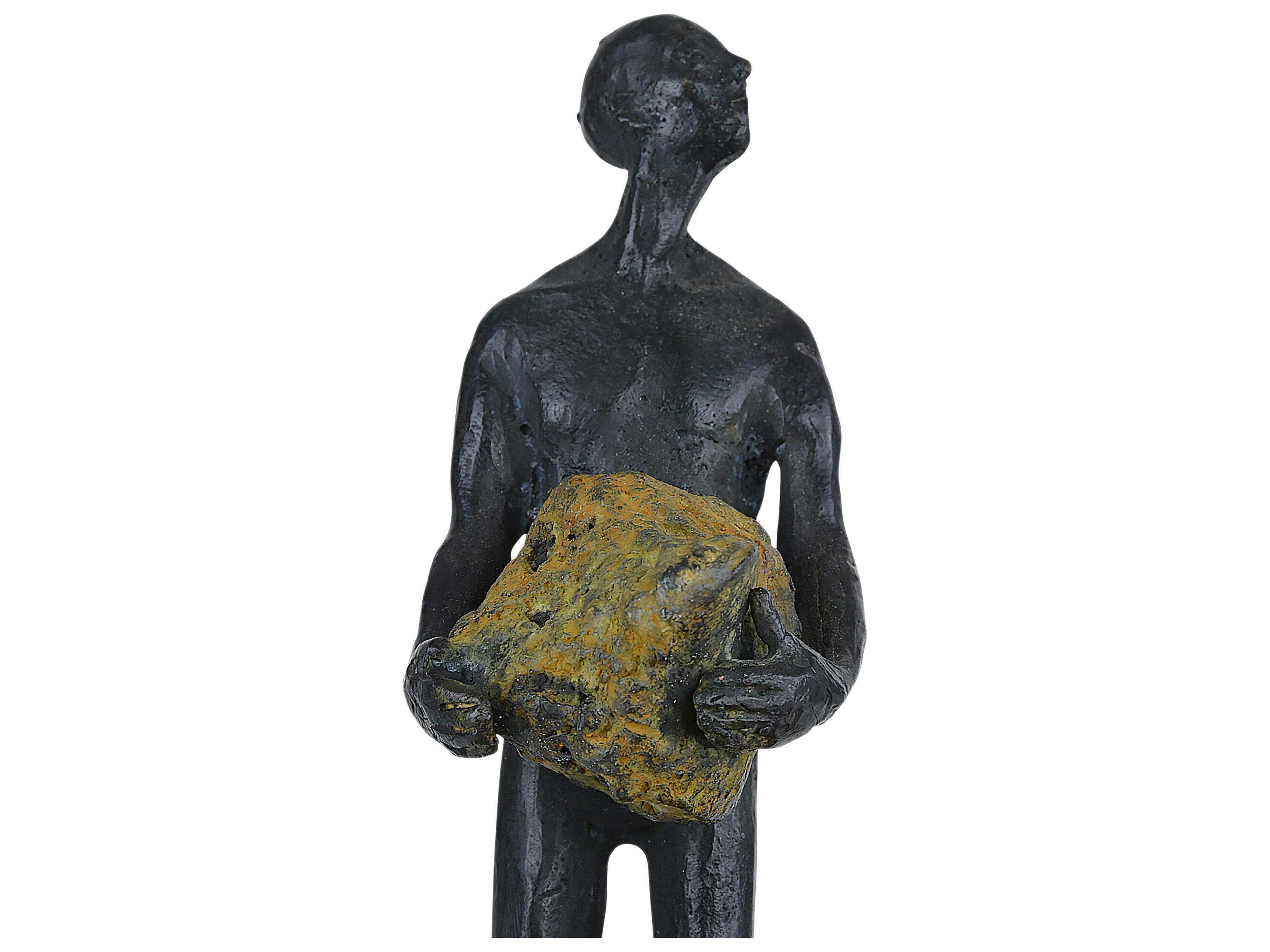 Currey & Company Man on Rock Sculpture