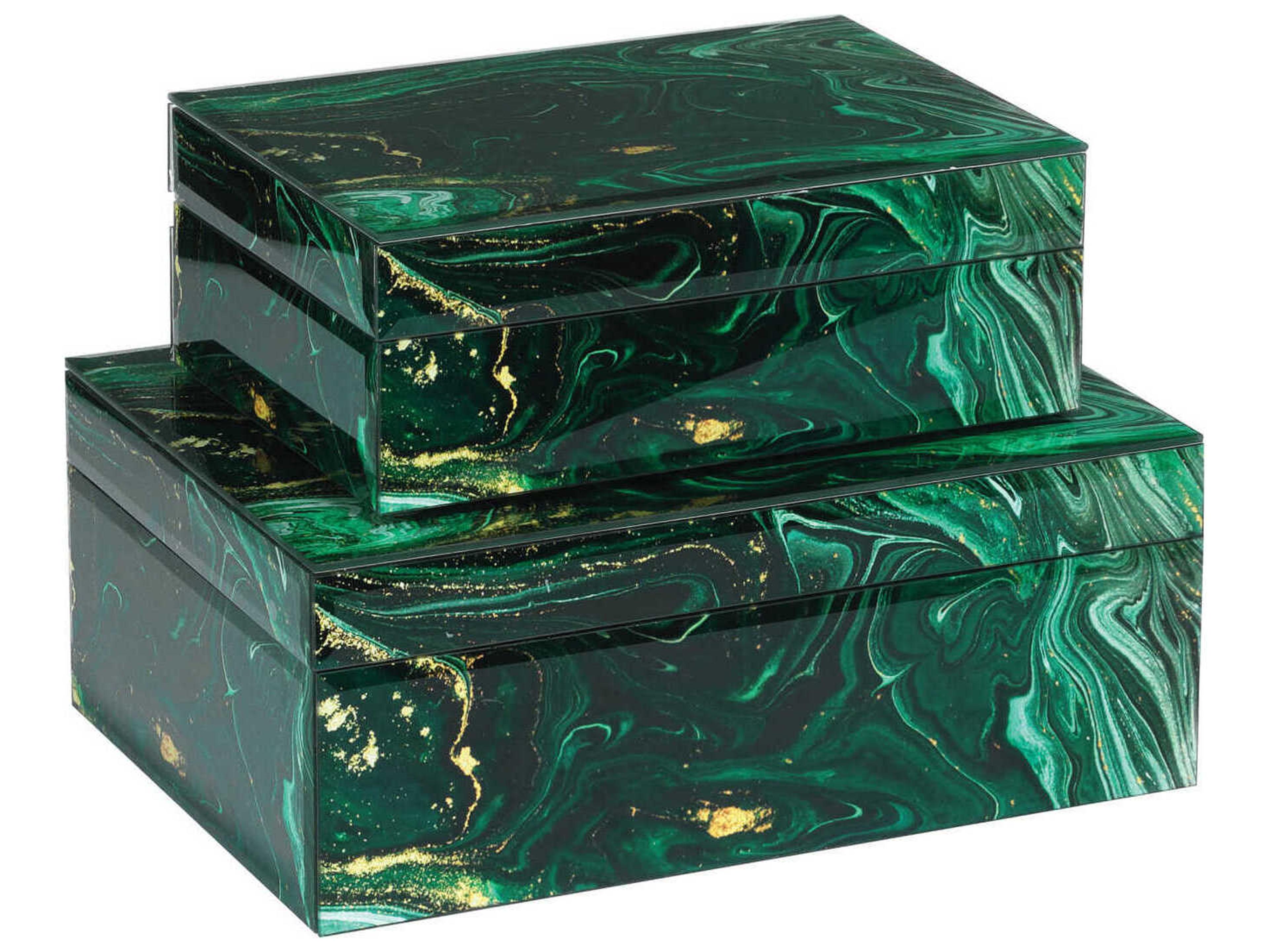 Currey & Company Interstellar Green Box (Set of 2)