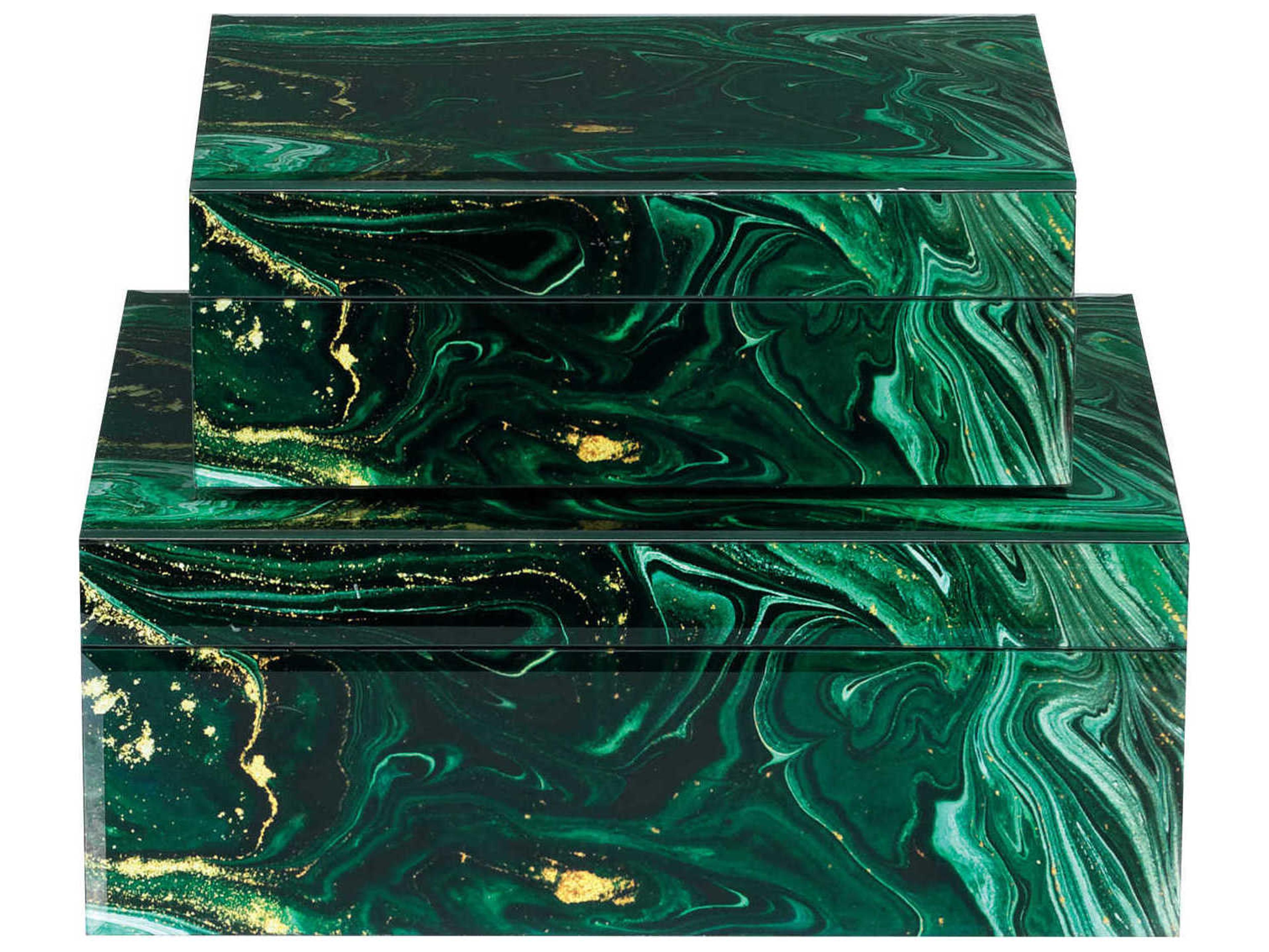 Currey & Company Interstellar Green Box (Set of 2)