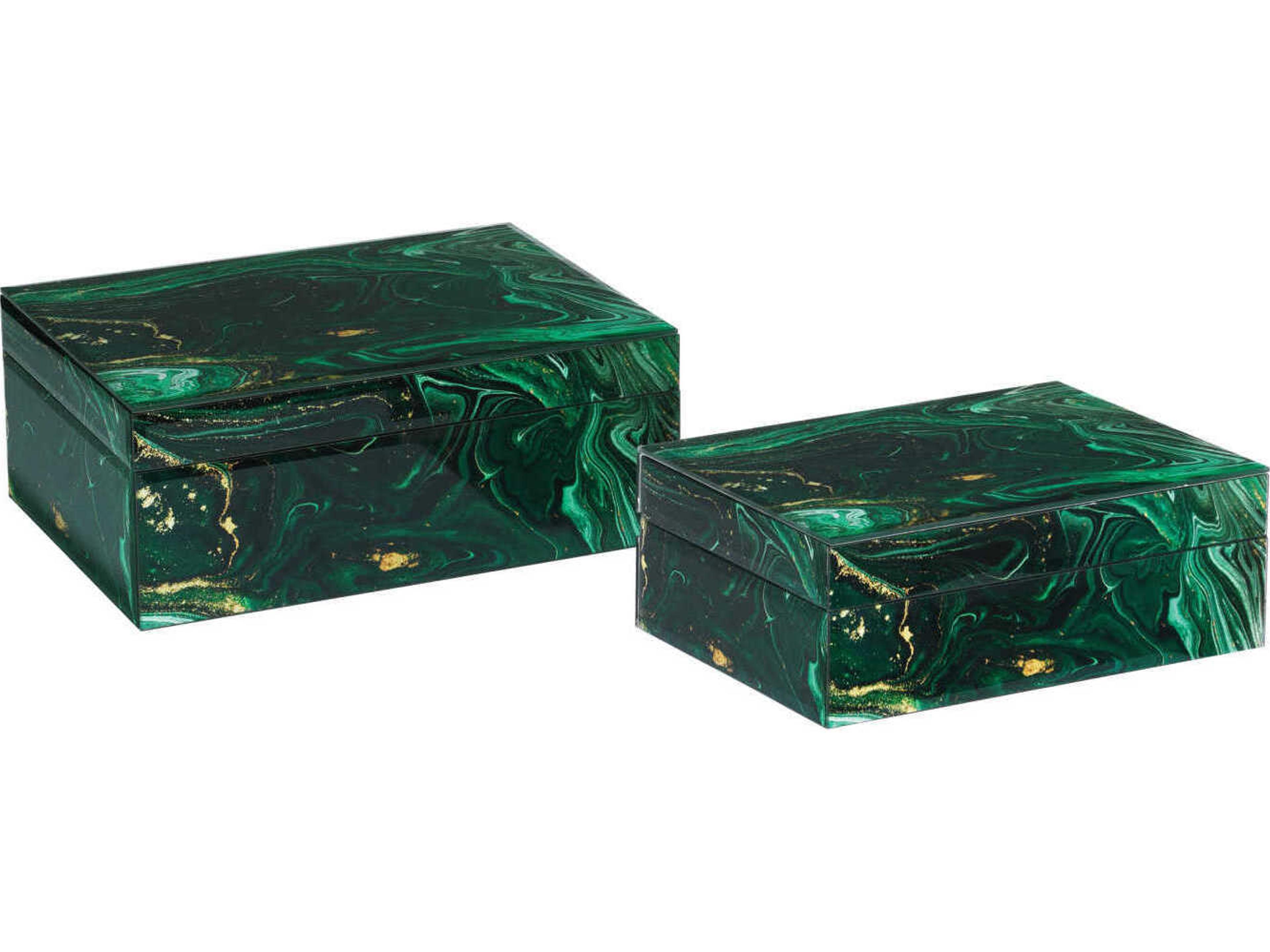 Currey & Company Interstellar Green Box (Set of 2)