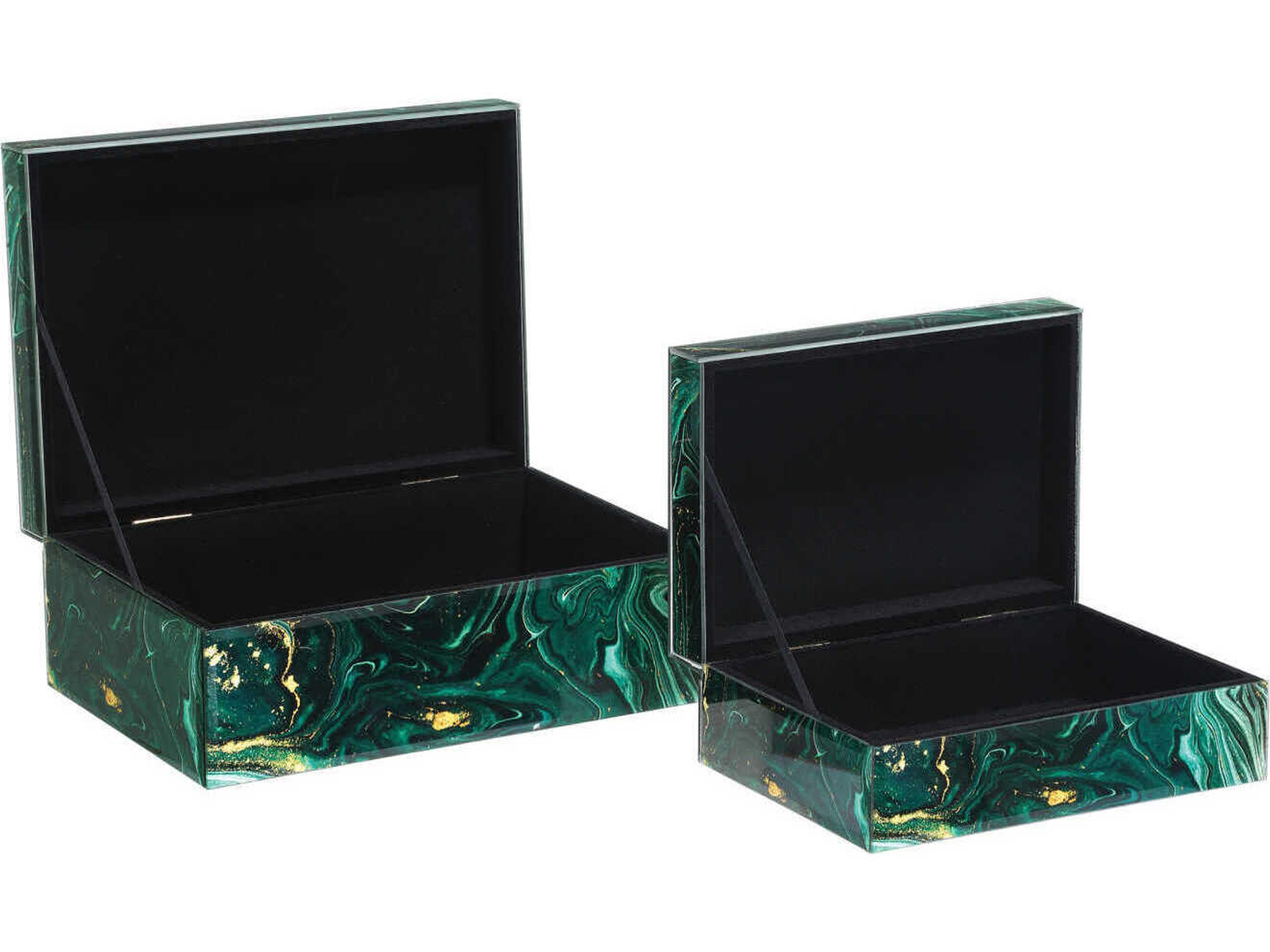 Currey & Company Interstellar Green Box (Set of 2)