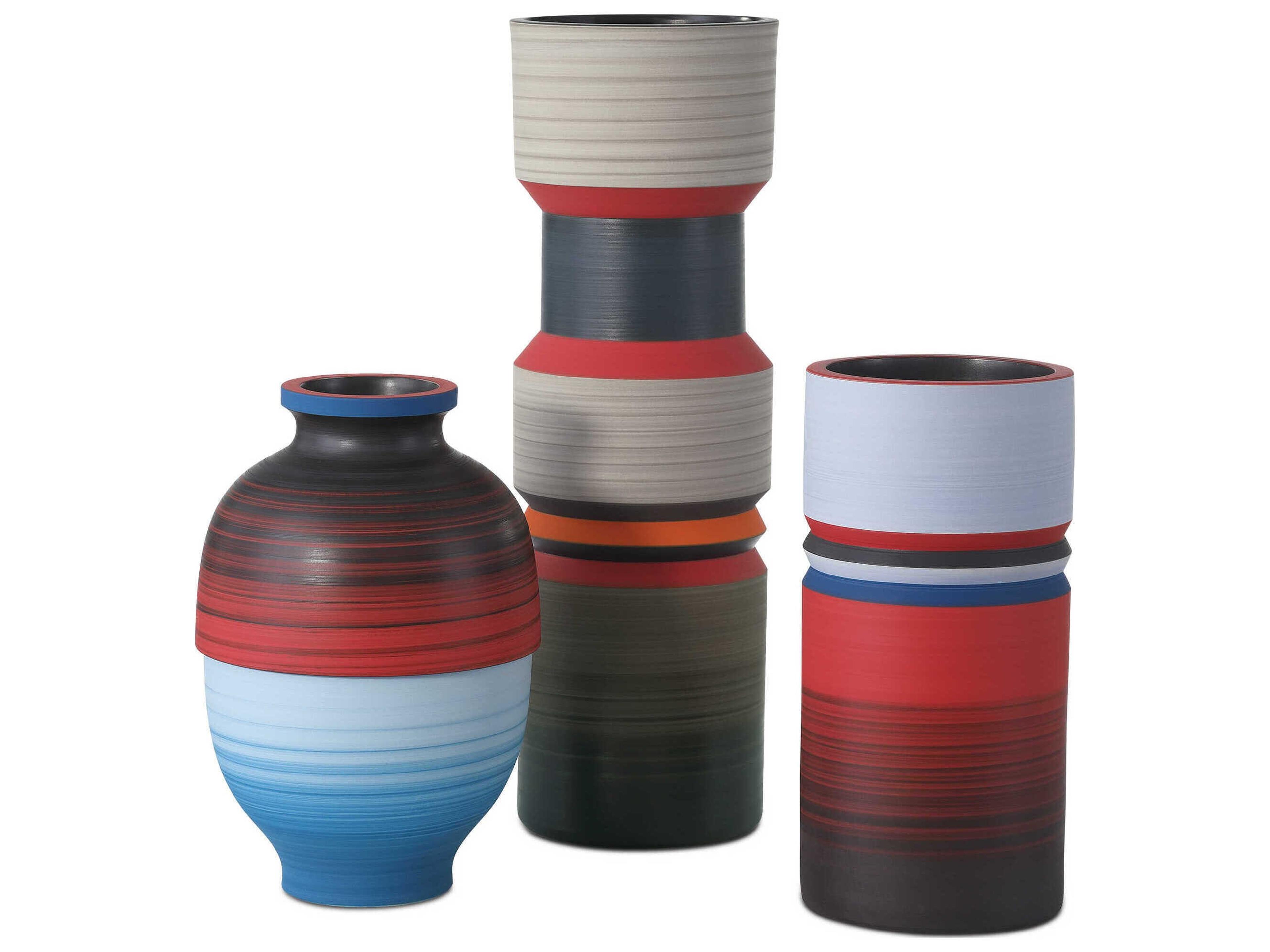 Happy 80's Satin Red Vase (Set of 3)