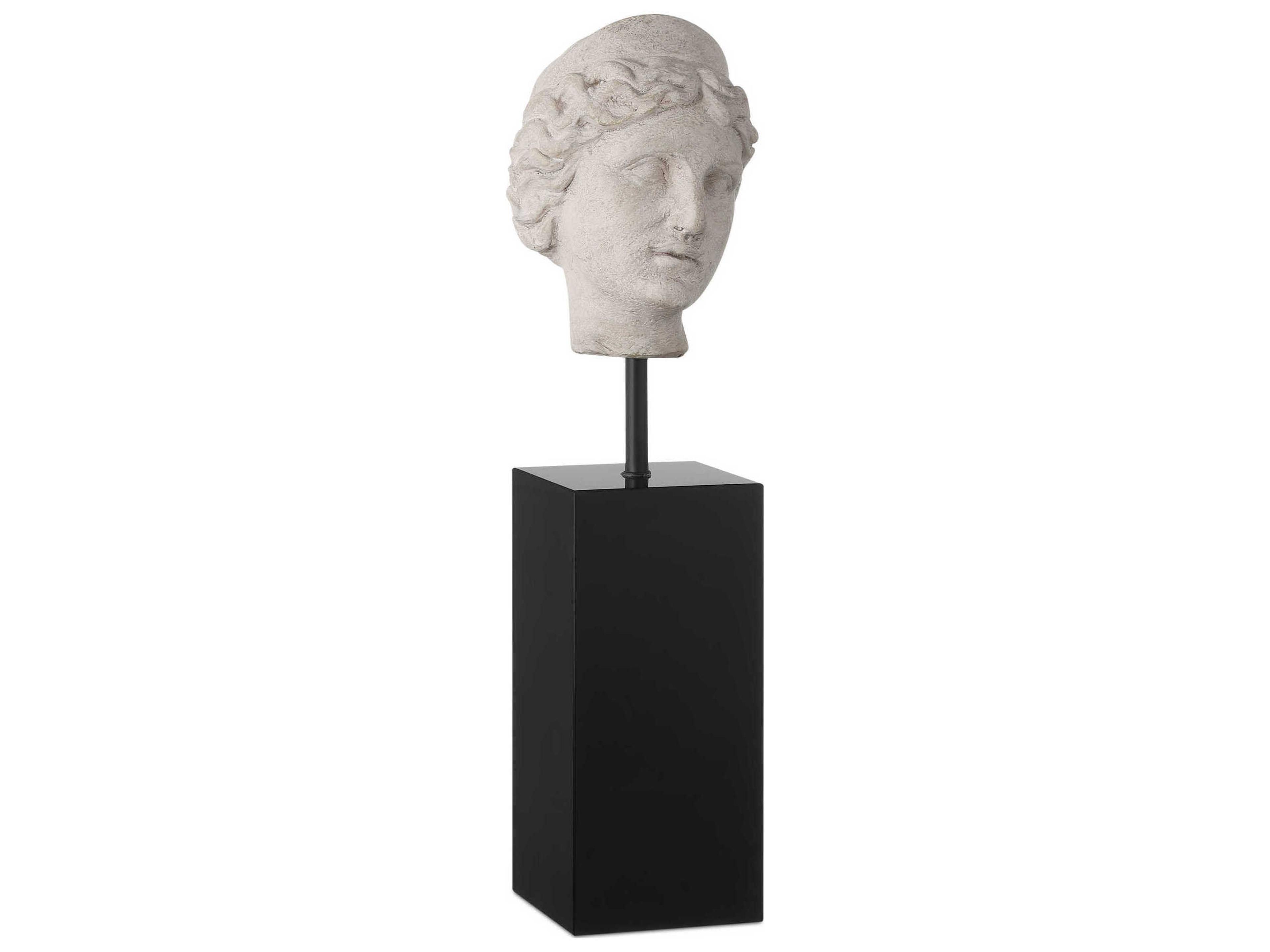 Currey & Company Pale Gray Venus Head on Stand (Set of 2)