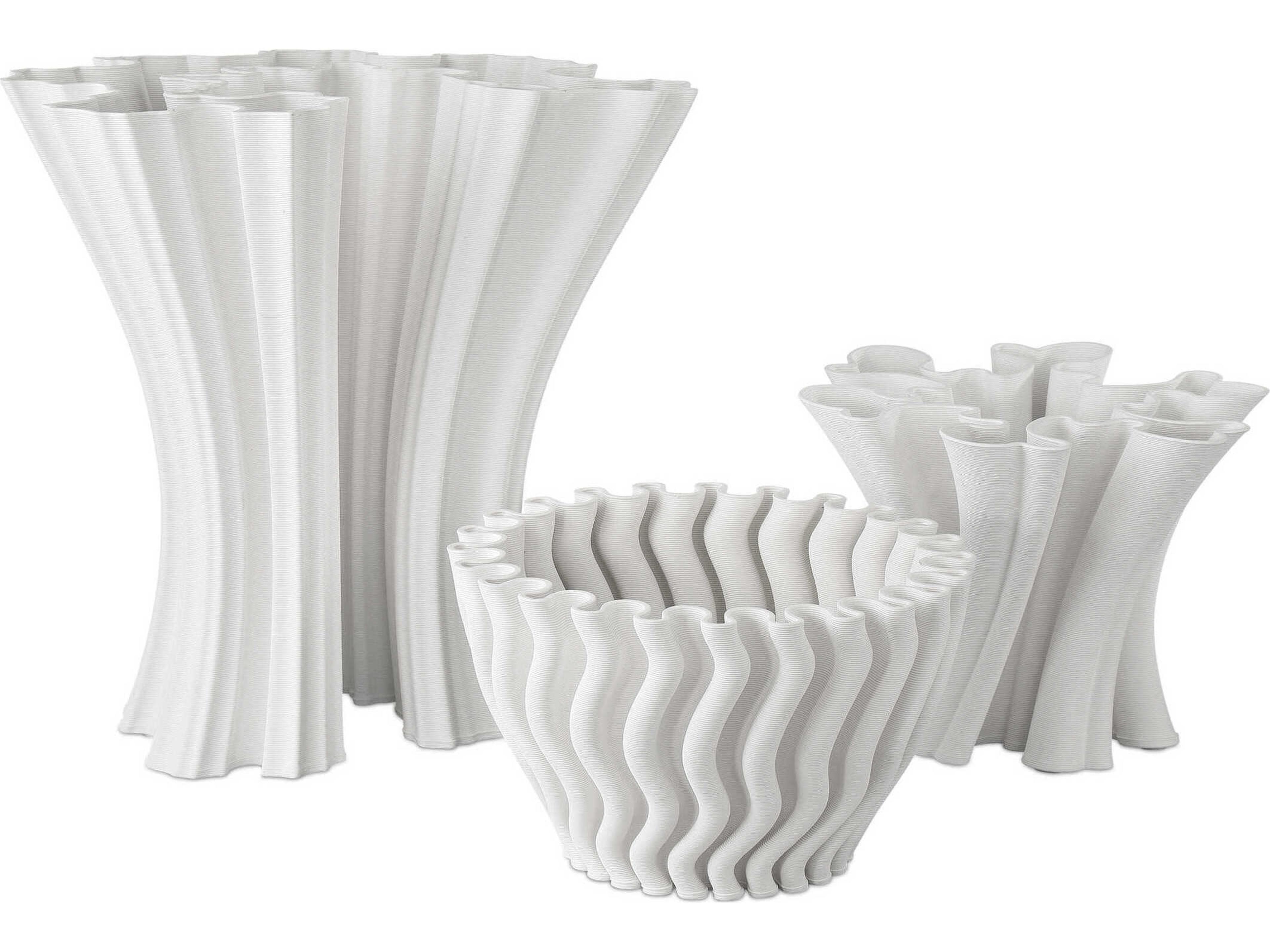 Currey & Company Ripple White Vase