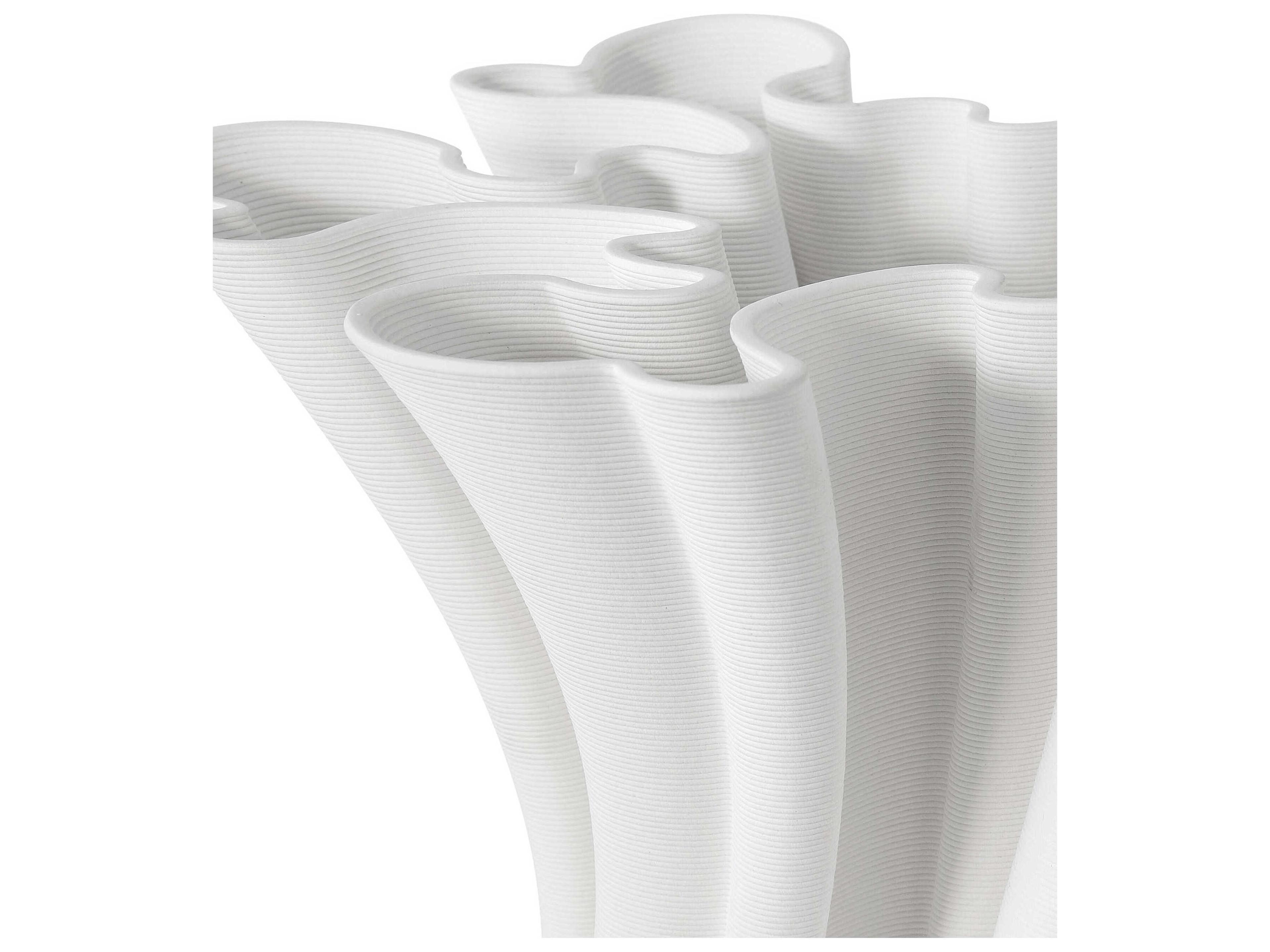 Currey & Company Godet Twist White Vase