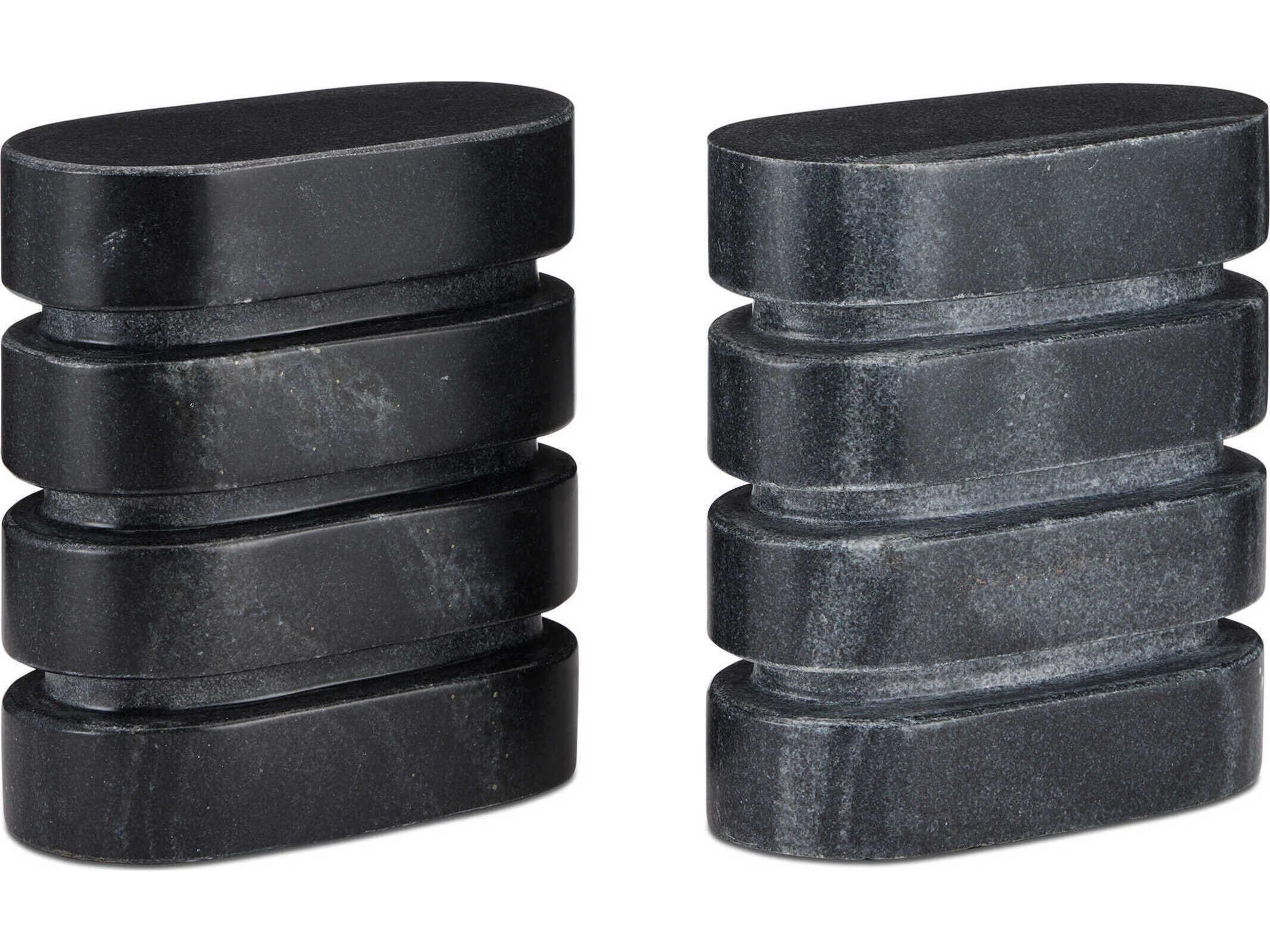 Bheslana Marble Black Object (Set of 2)