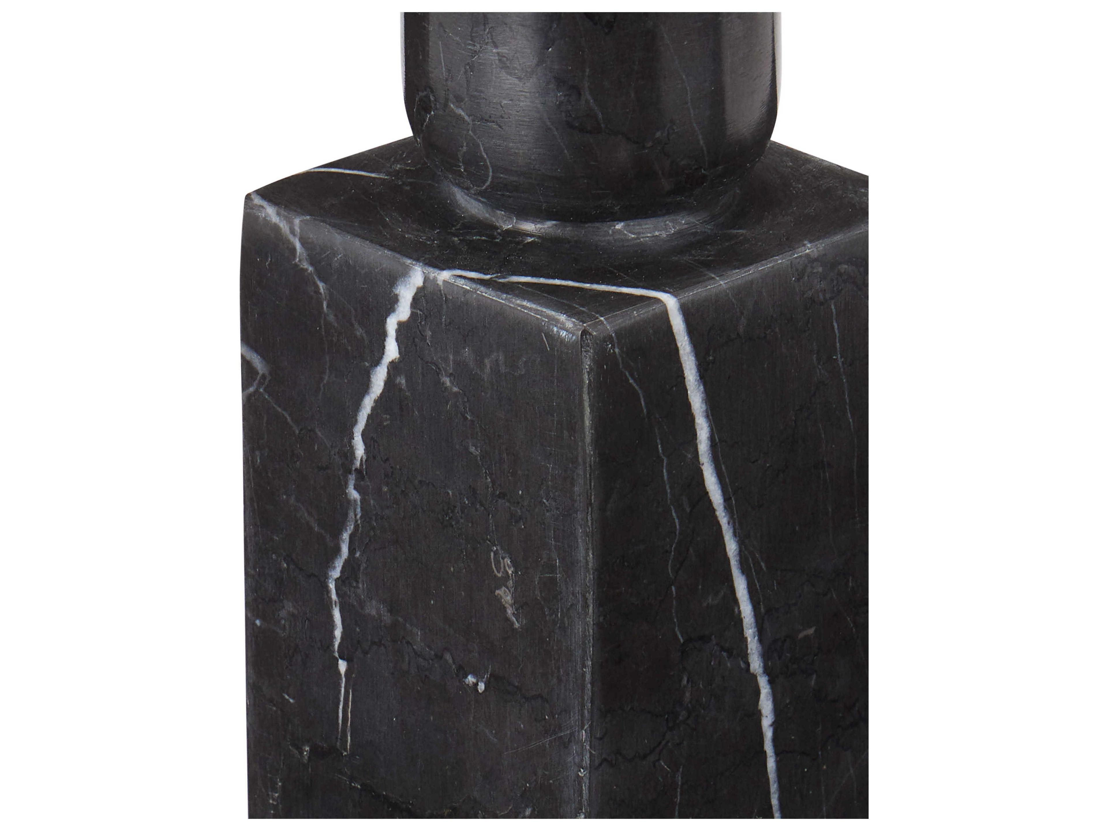 Currey & Company Lithos Black Candle Holder (Set of 2)