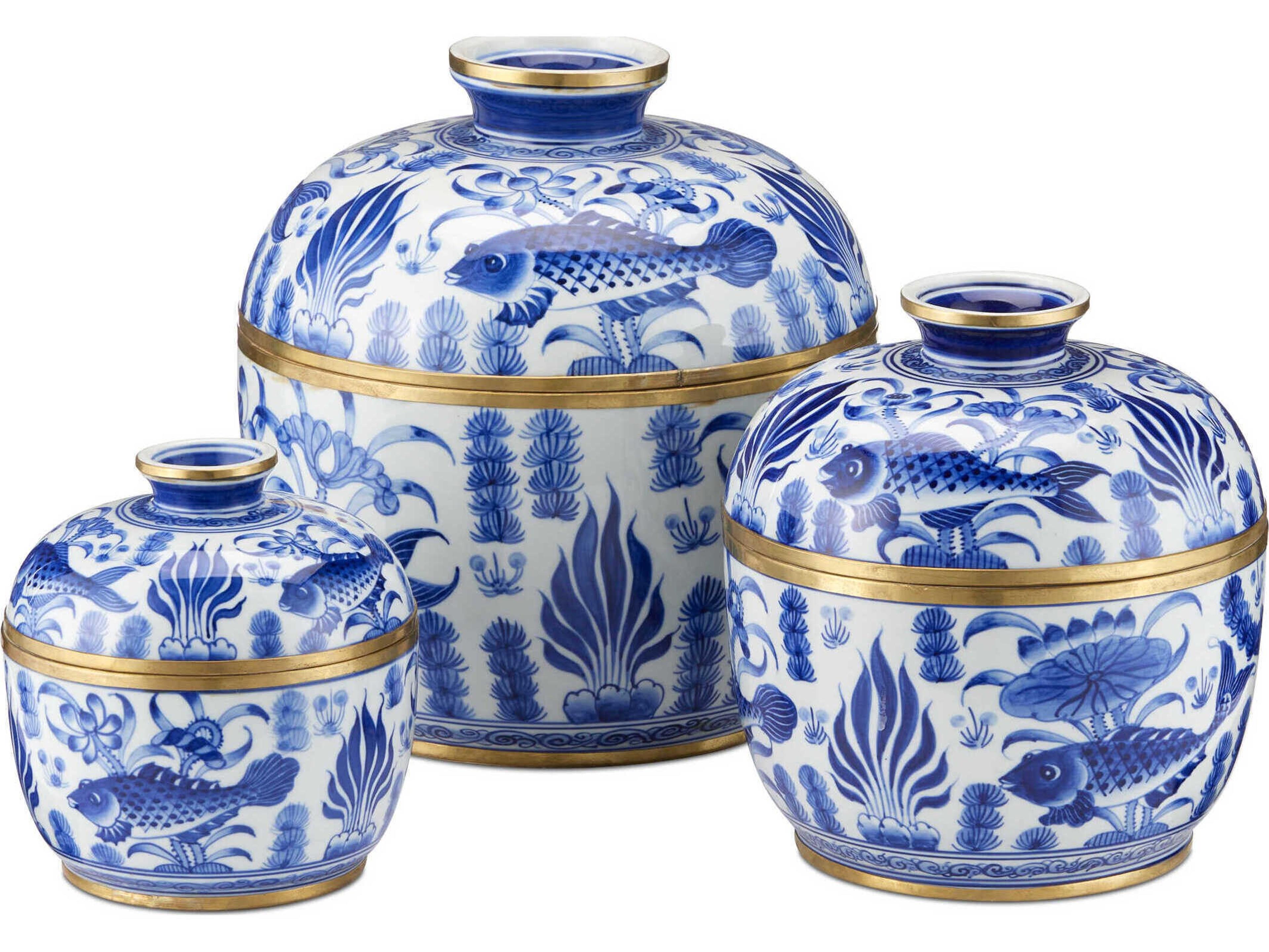Blue White Rice Tureen (Set of 3)