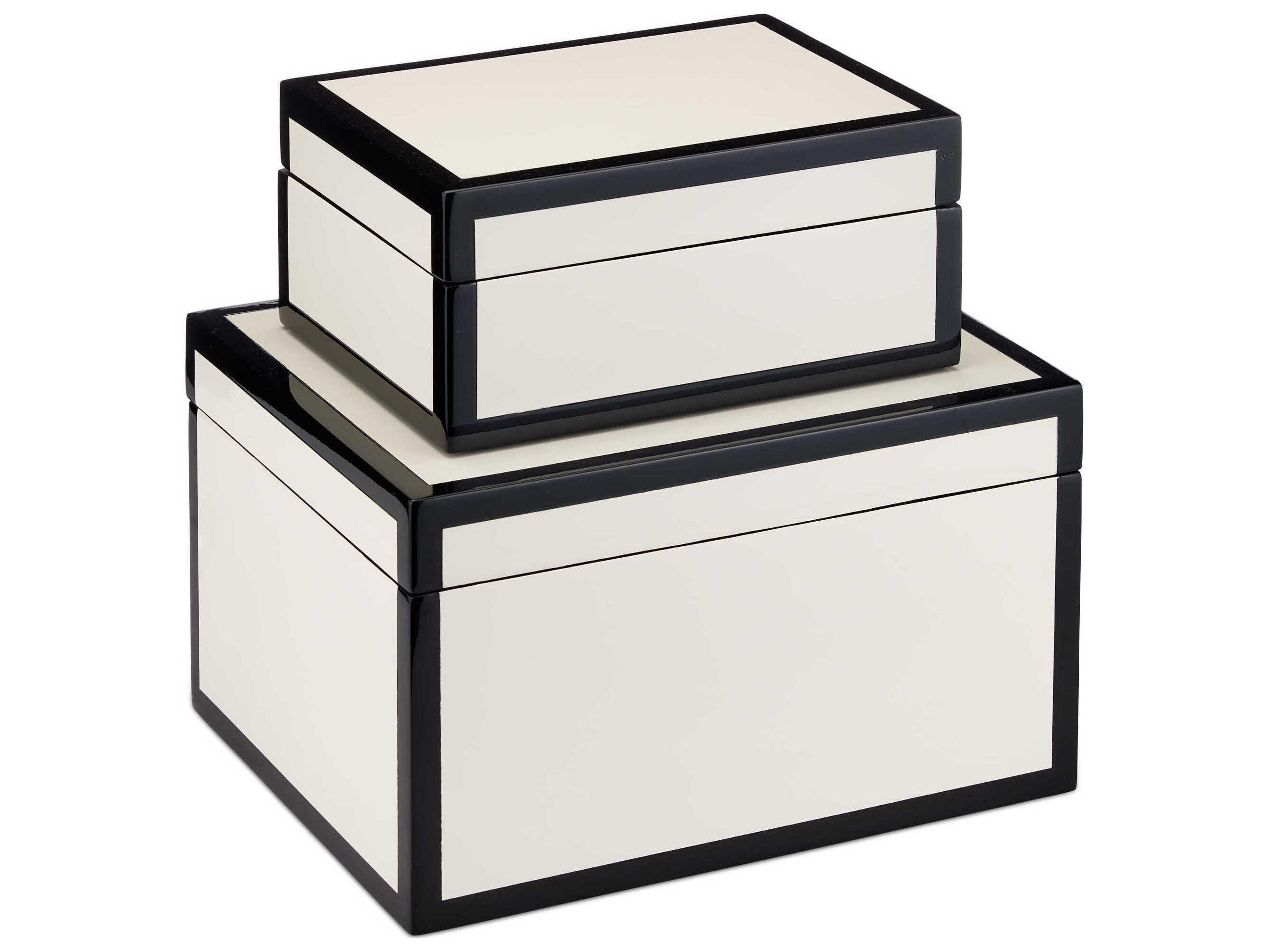 Currey & Company Ivory Lacquer Box (Set of 2)