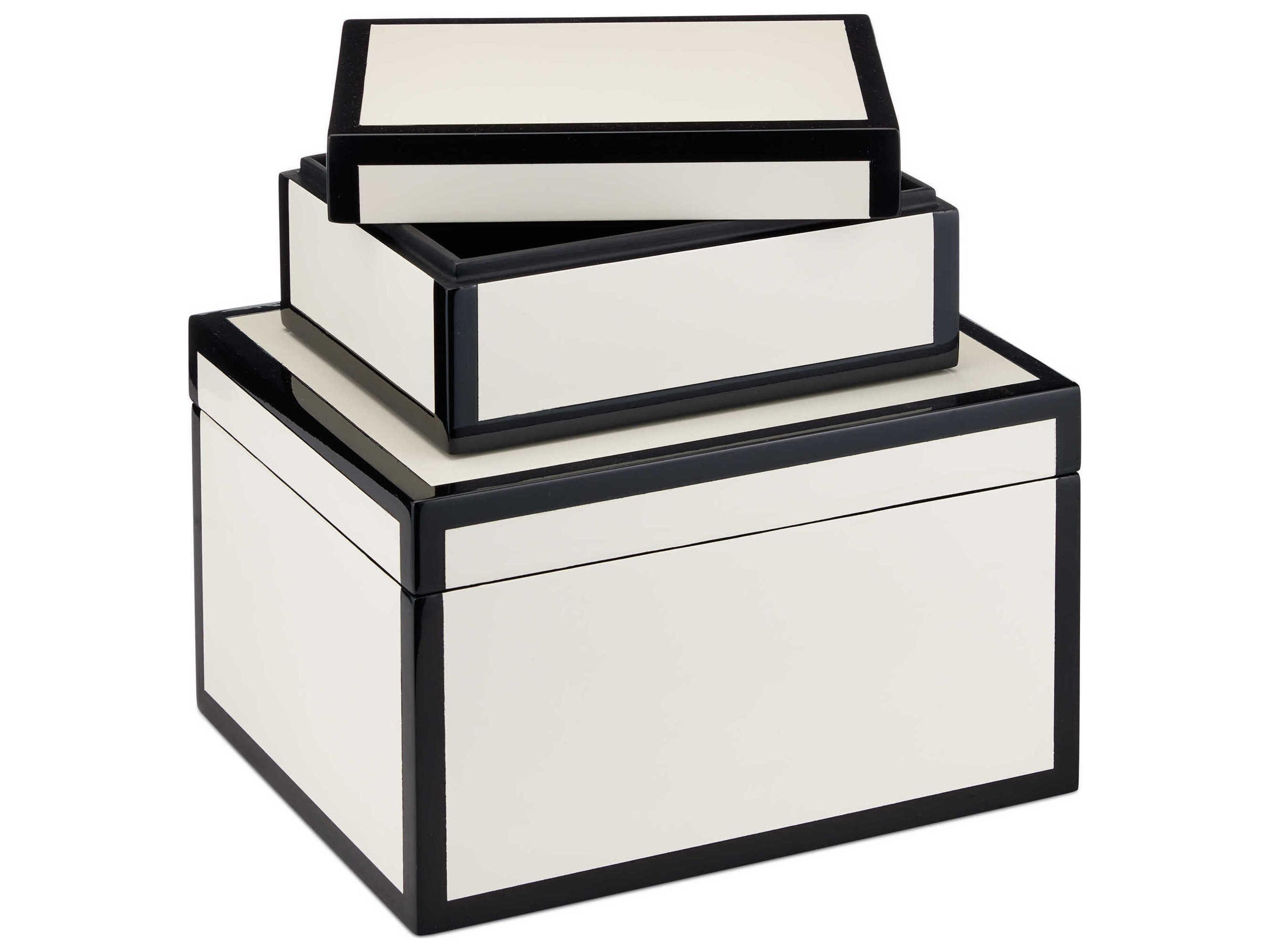 Currey & Company Ivory Lacquer Box (Set of 2)