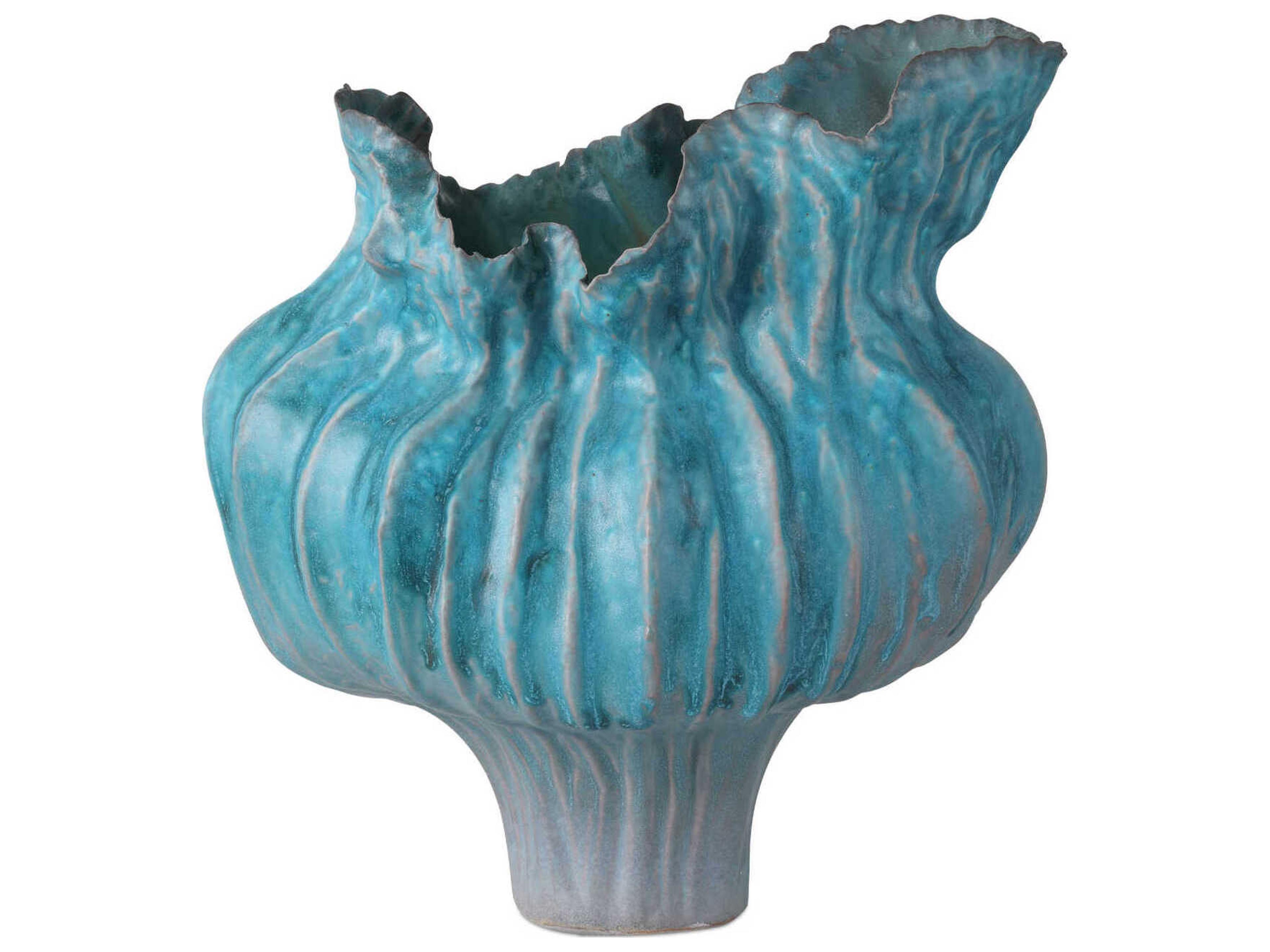 Currey & Company Flying Silk Blue Vase