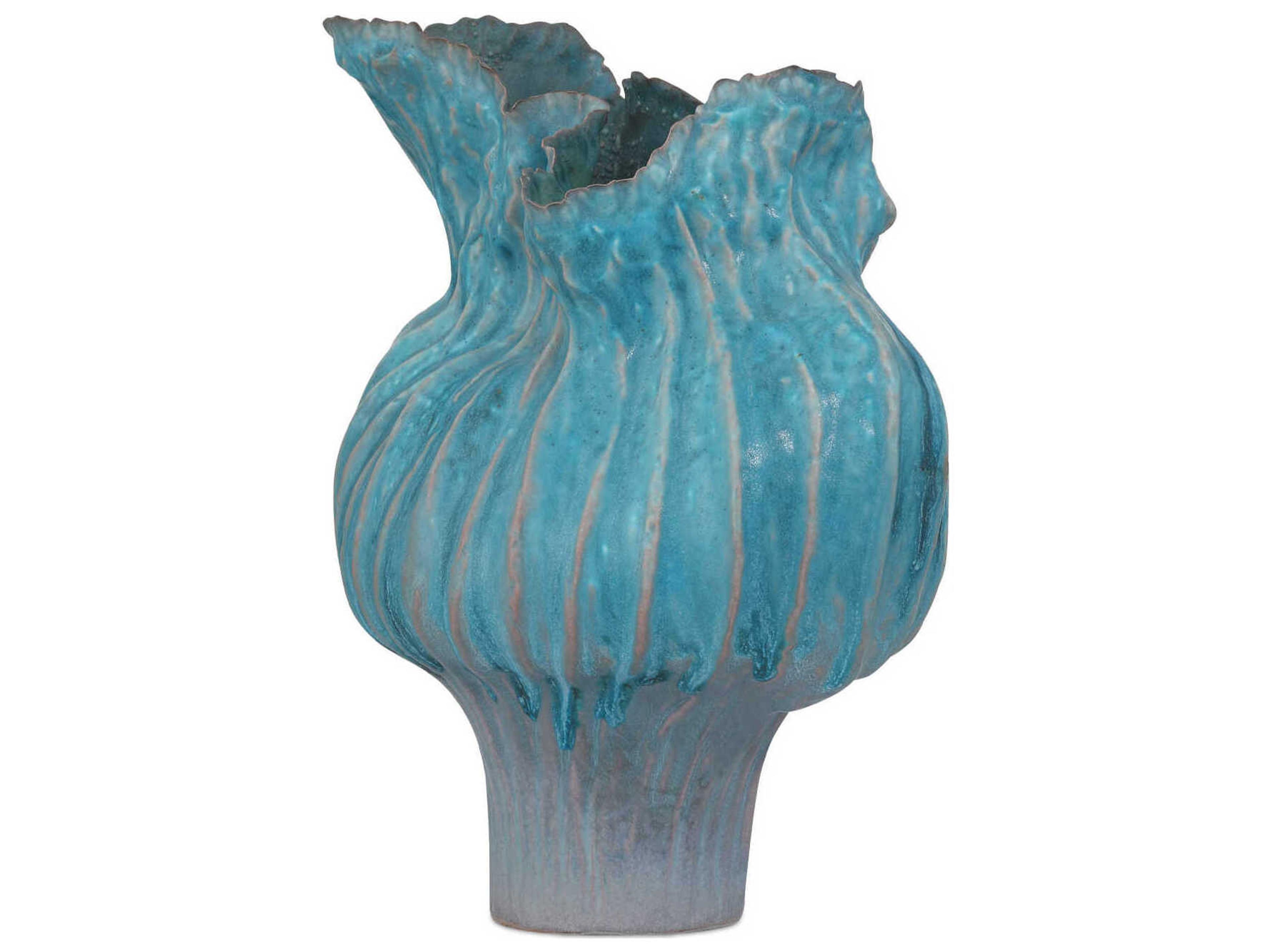 Currey & Company Flying Silk Blue Vase