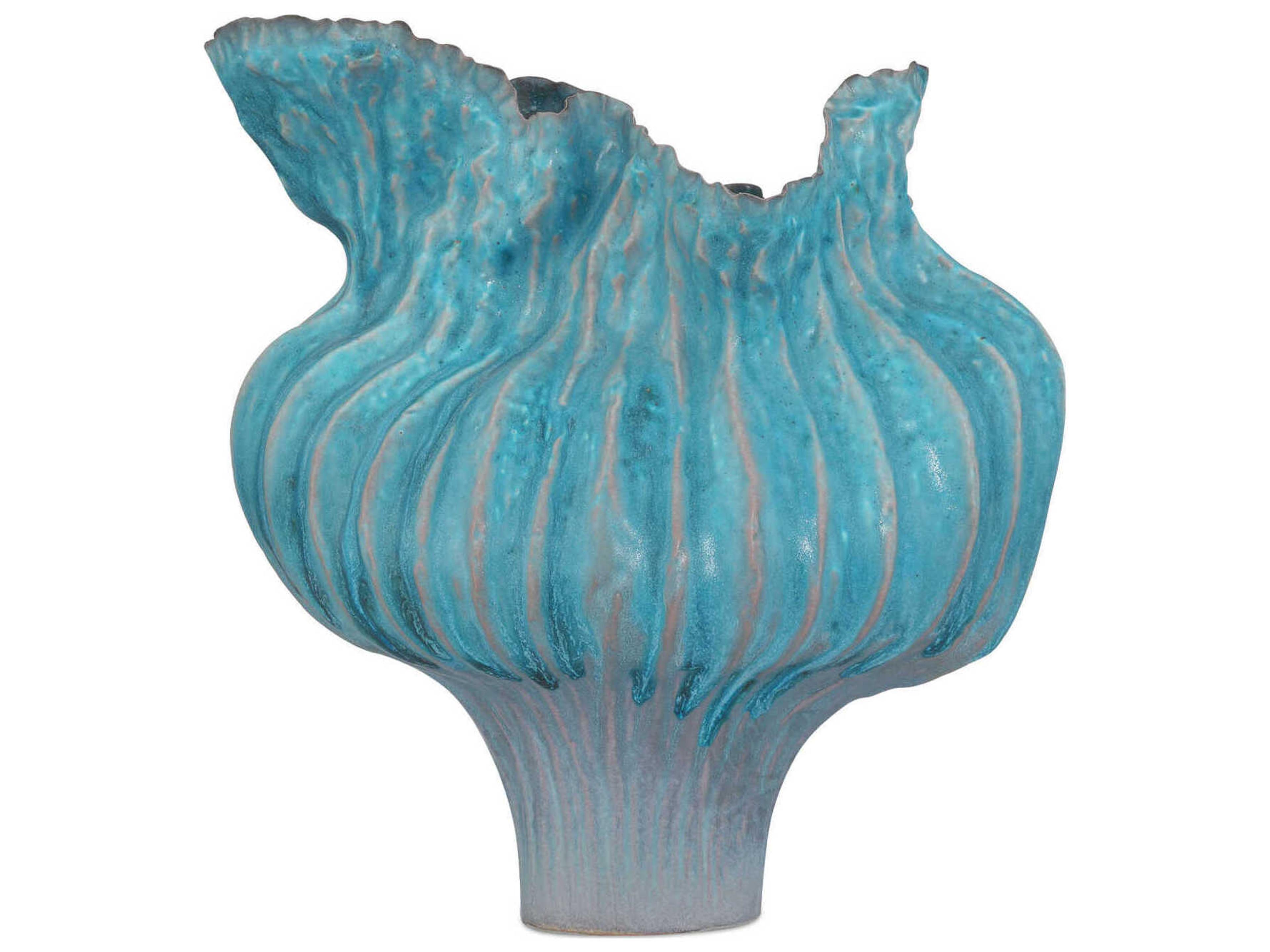 Currey & Company Flying Silk Blue Vase