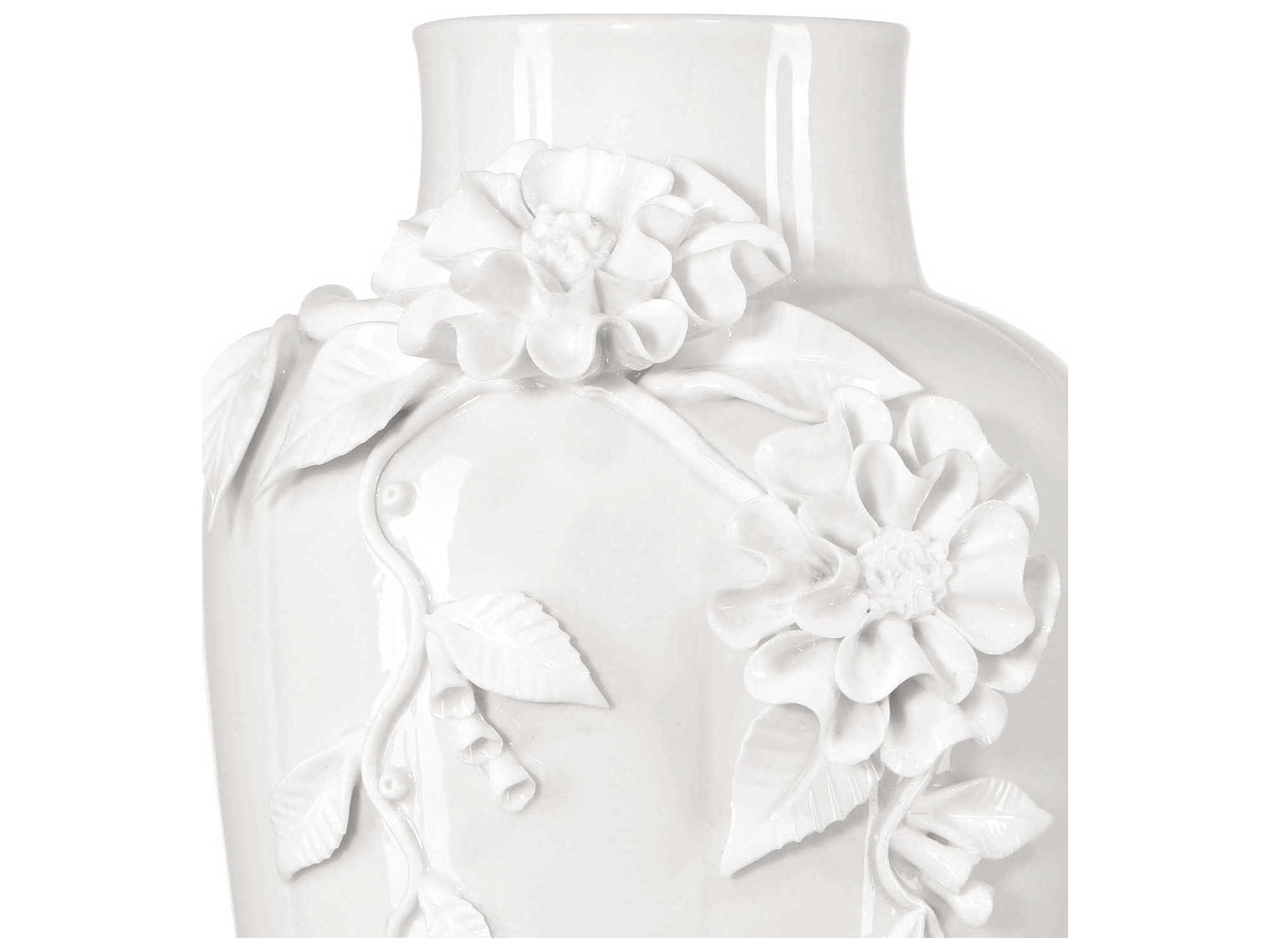 Currey & Company Flower Maria White Vase