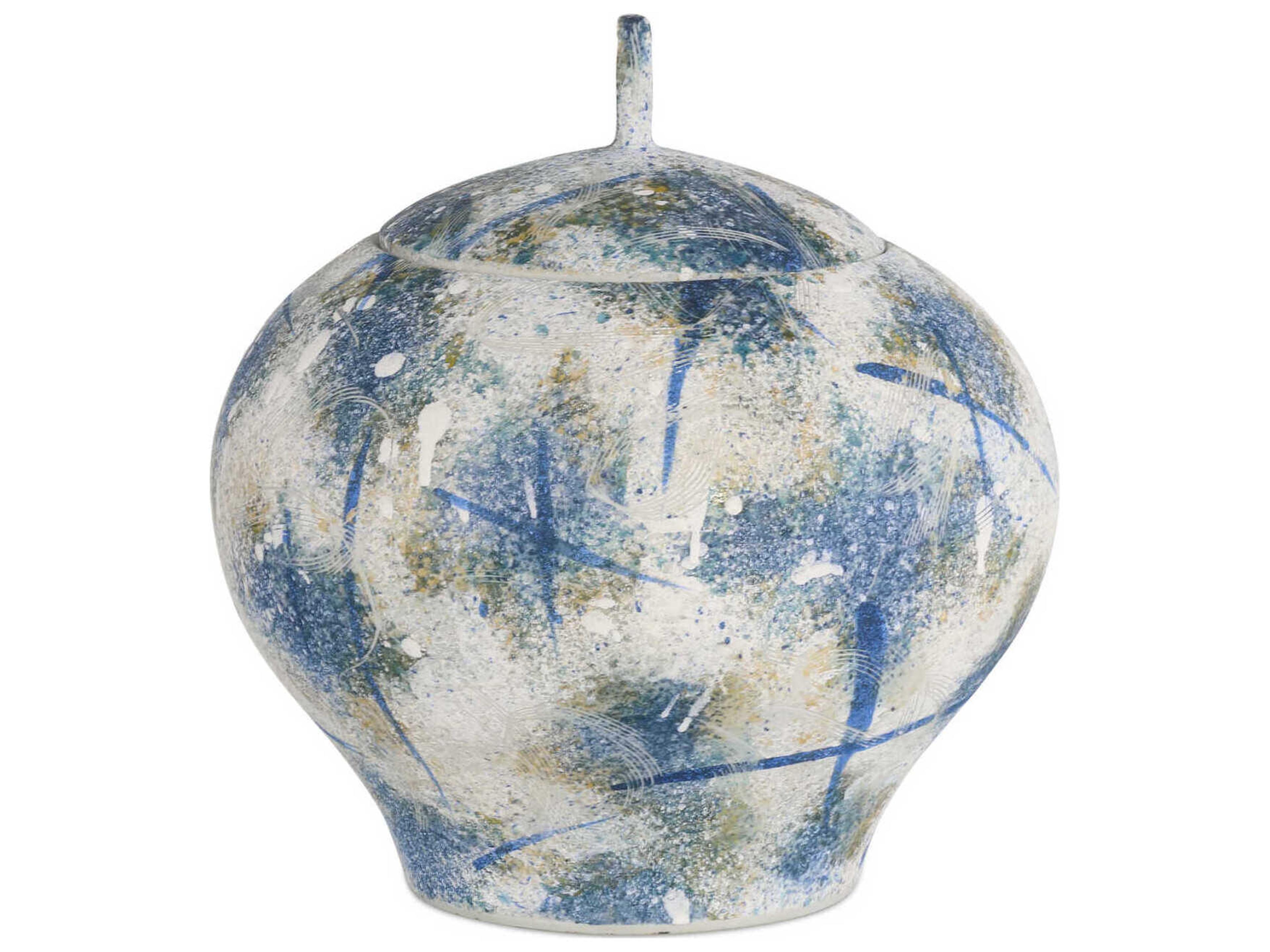 Currey & Company Jackson Blue White Vase