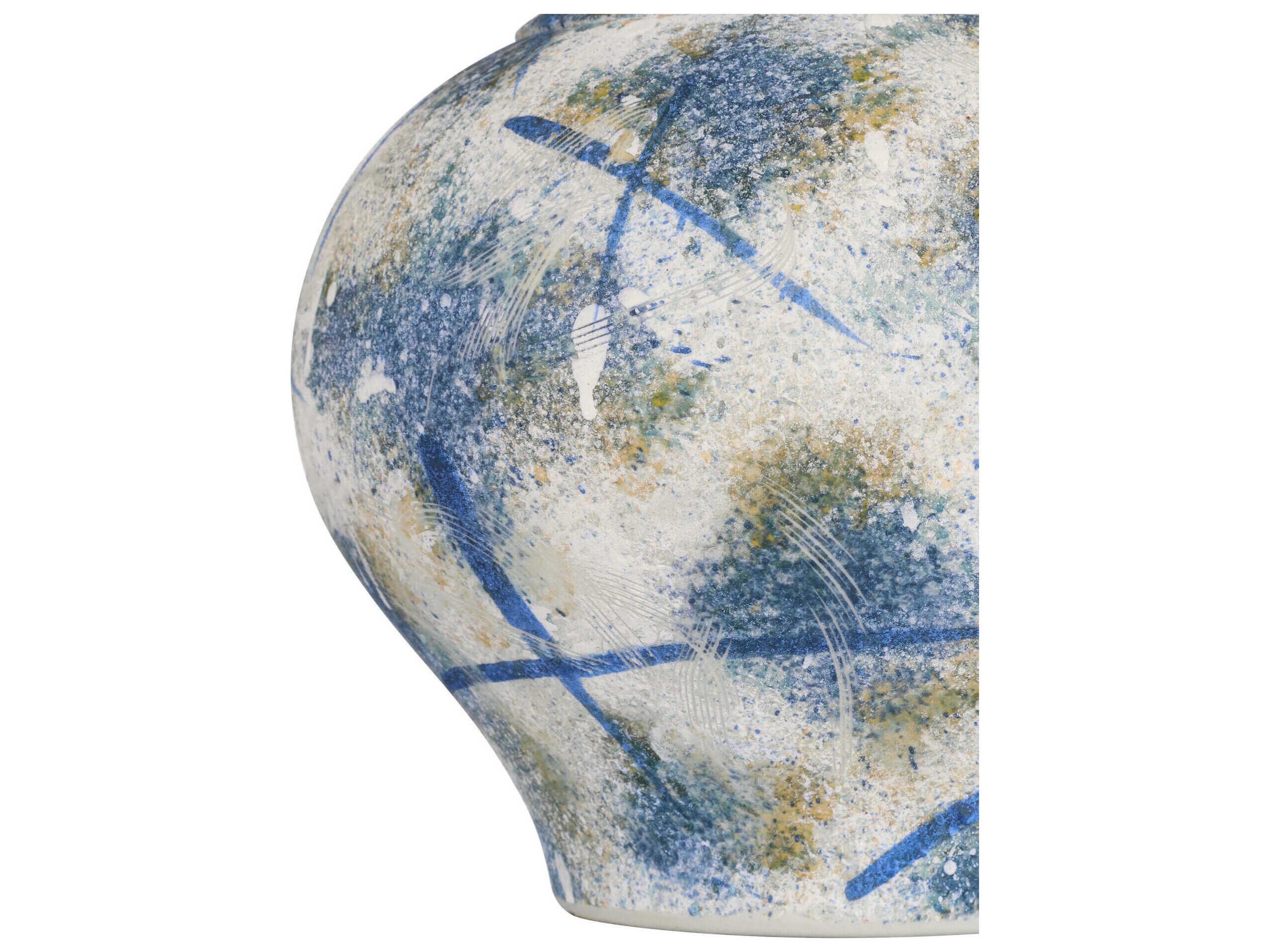 Currey & Company Jackson Blue White Vase