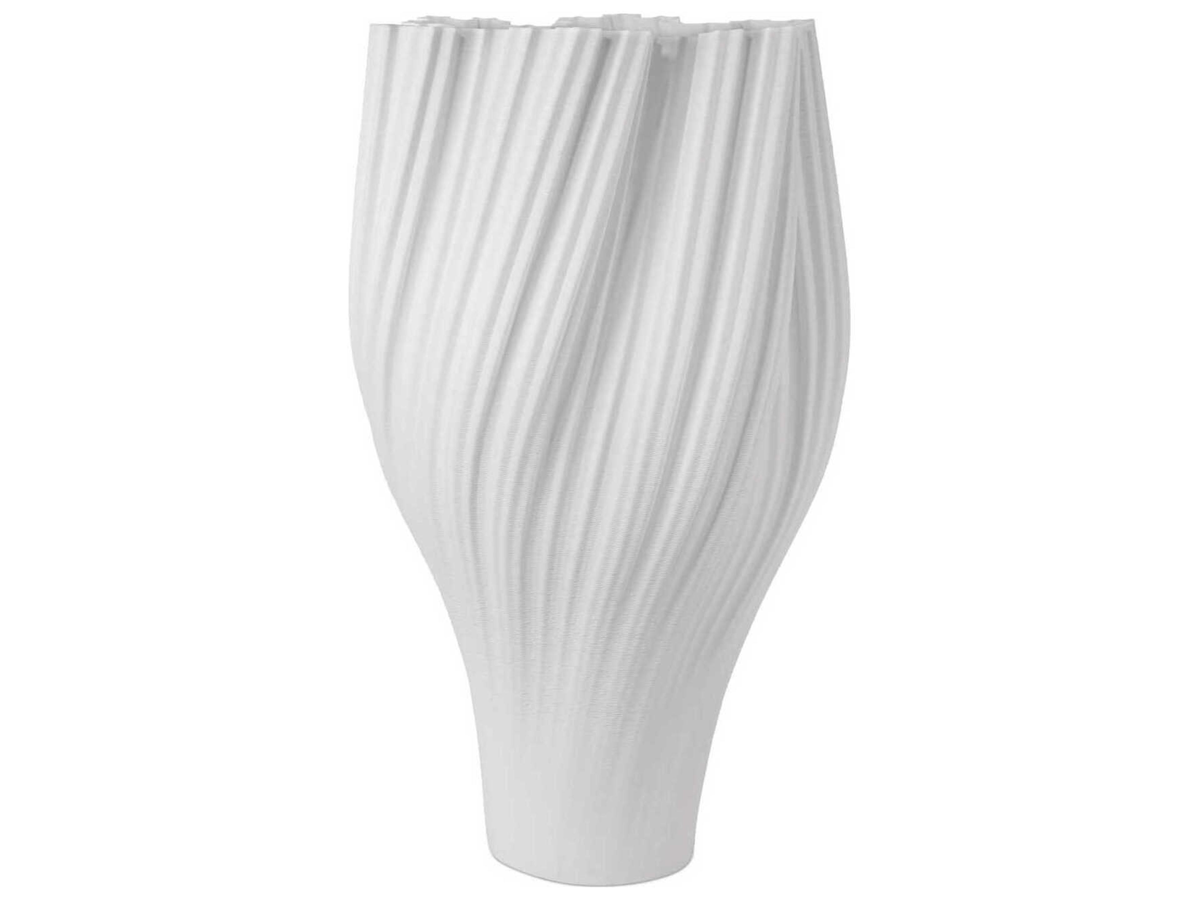 Whorl Grande White Vase