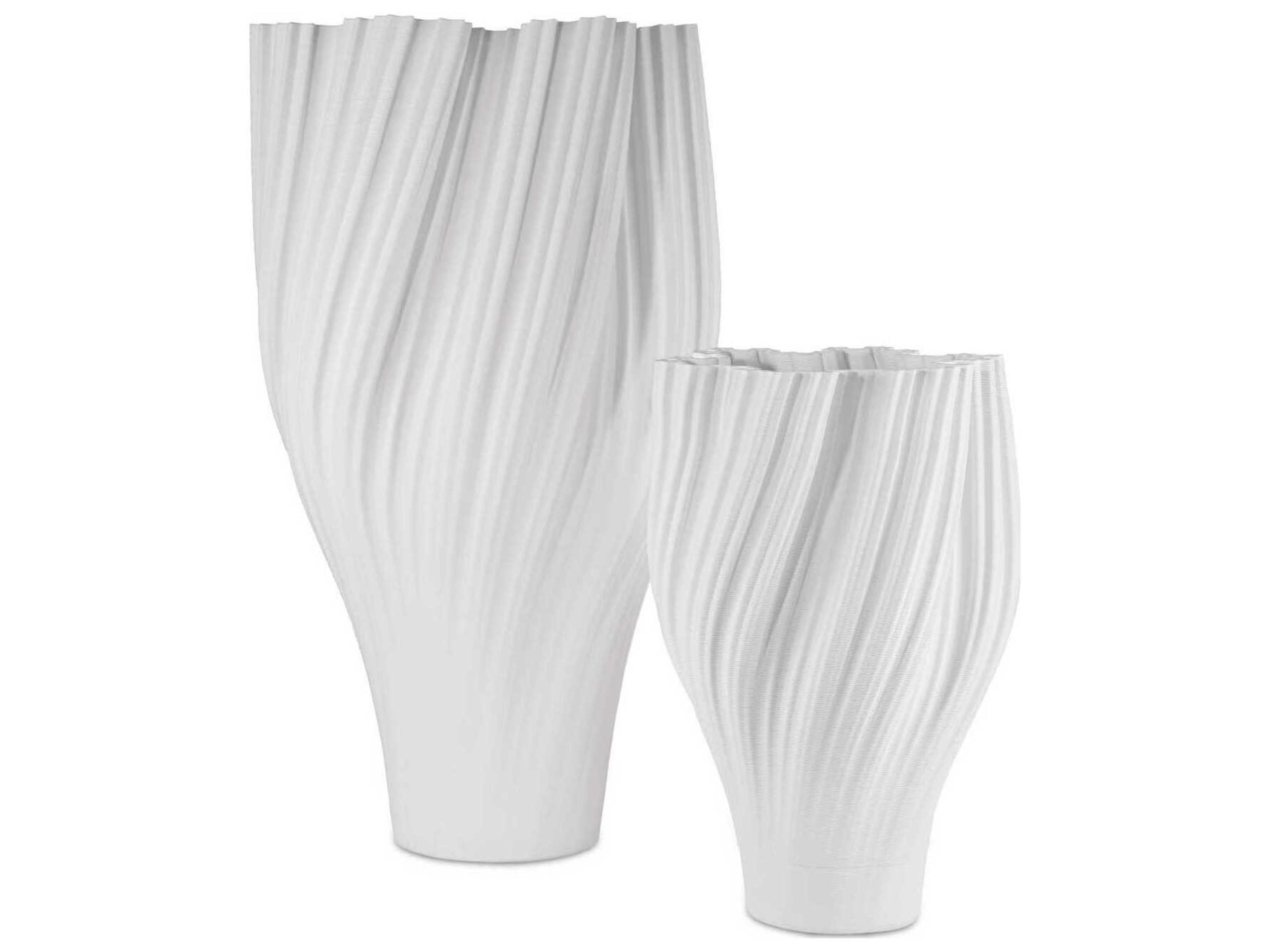 Currey & Company Whorl Grande White Vase
