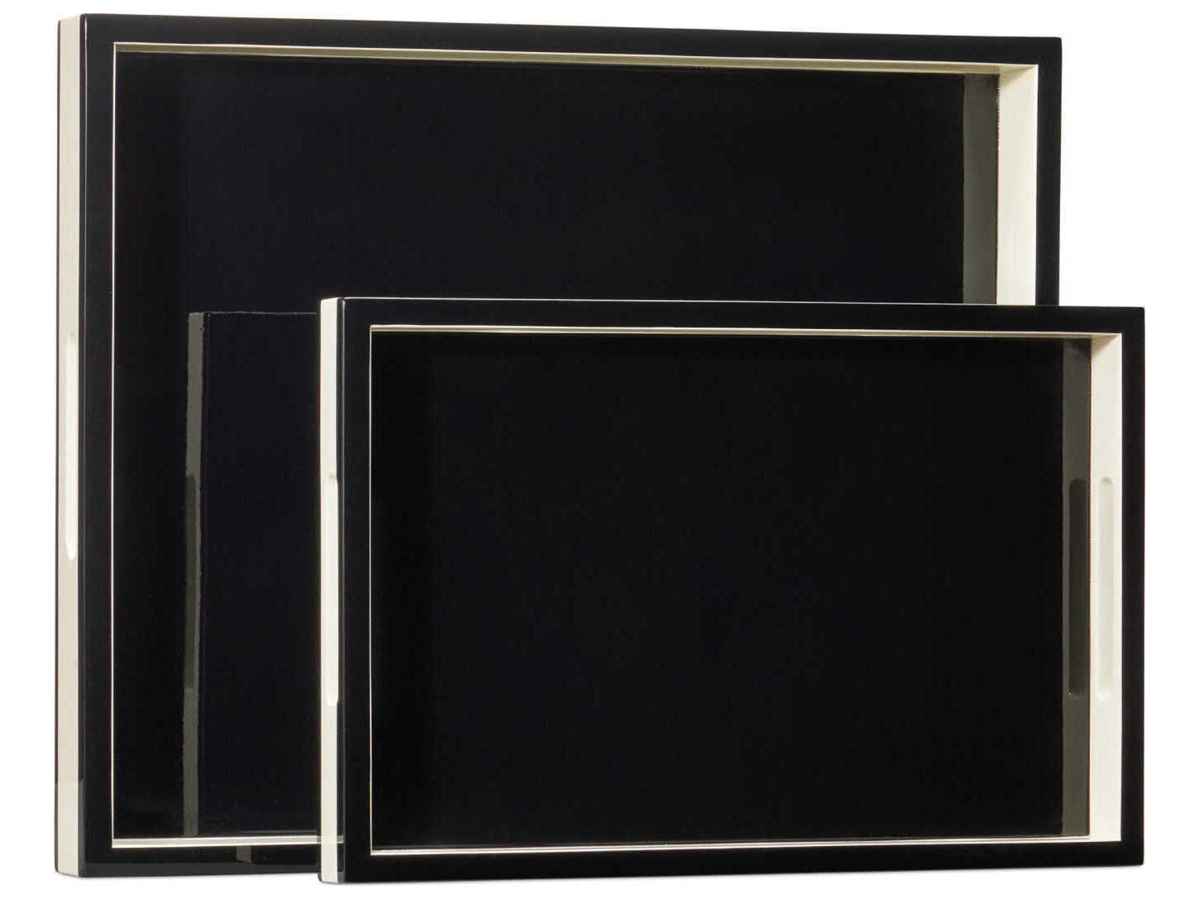 Currey & Company Ivory Lacquer Tray Set of 2