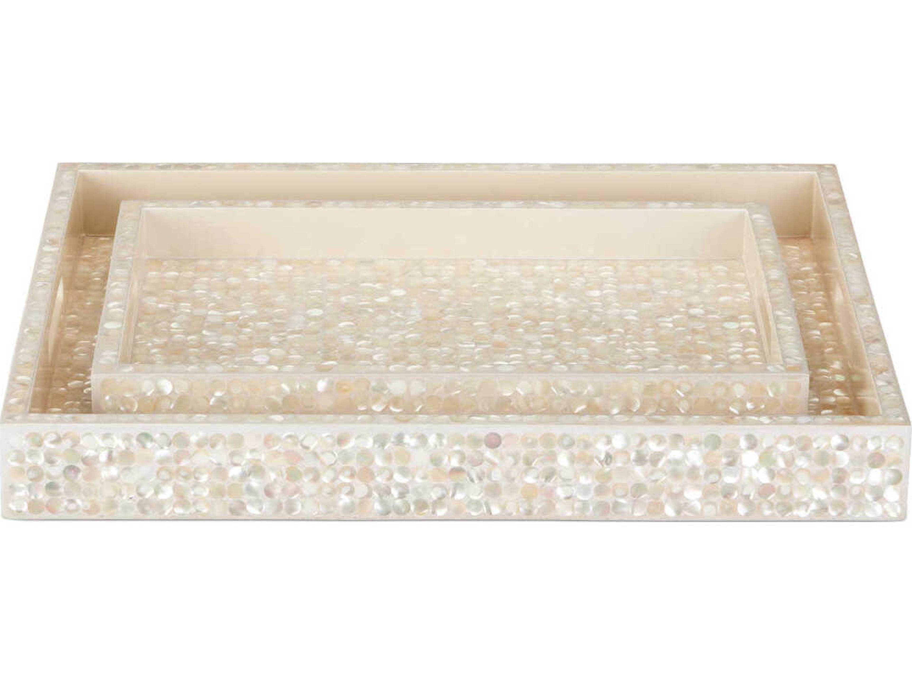 Currey & Company Gerri Dot Mother of Pearl Tray Set of 2