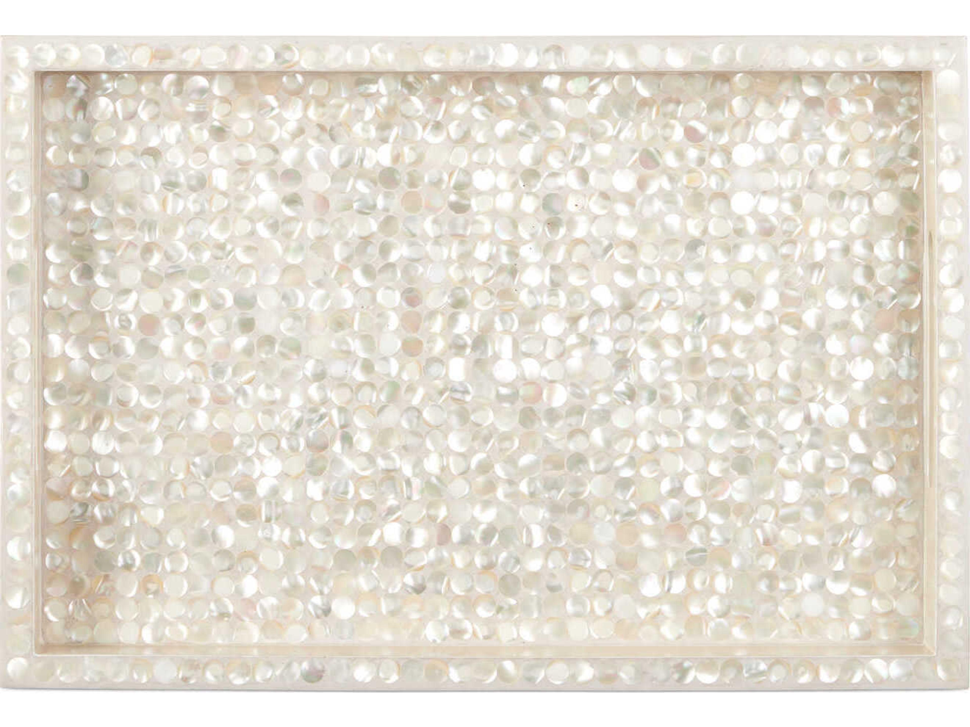 Currey & Company Gerri Dot Mother of Pearl Tray Set of 2