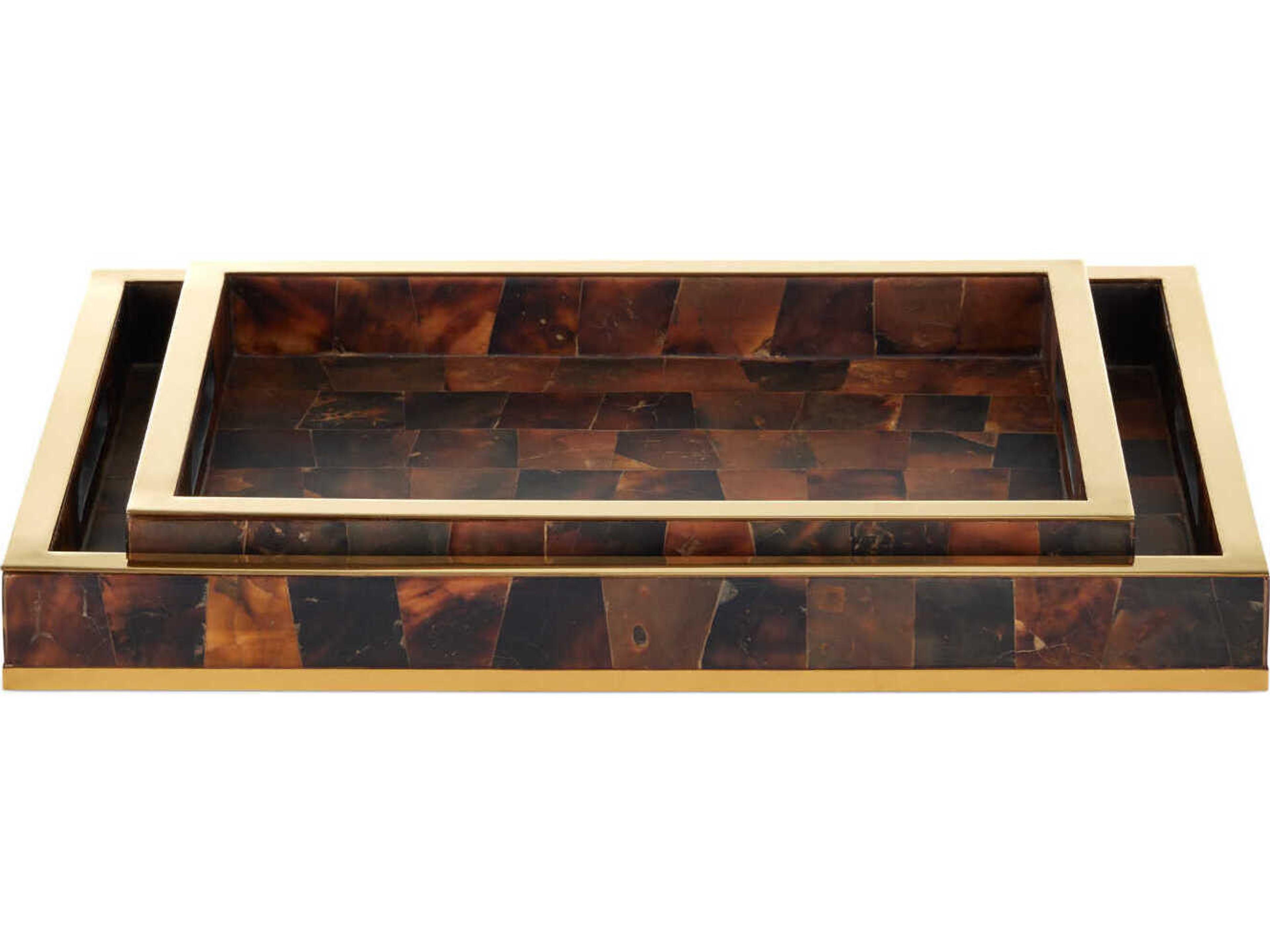 Currey & Company Casey Brown Tray Set of 2